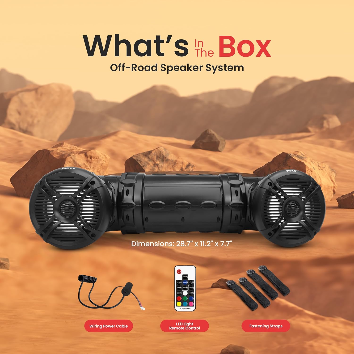 Pyle Bluetooth Speakers 800 Watt 6.5 Inch Amplified Sound System with Multi-Color LED Lights