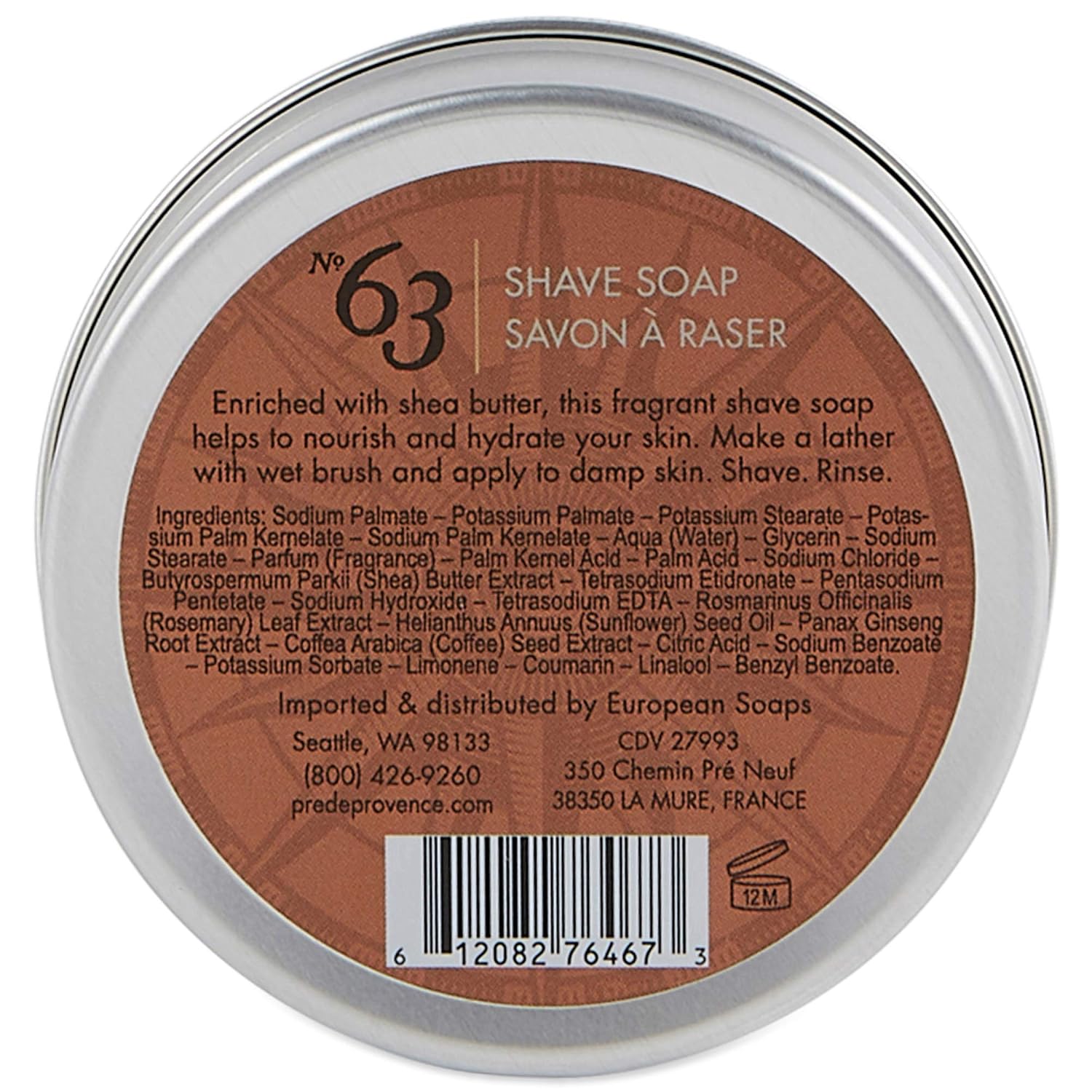 Pre de Provence No.63 Men's Collection, Shave Soap