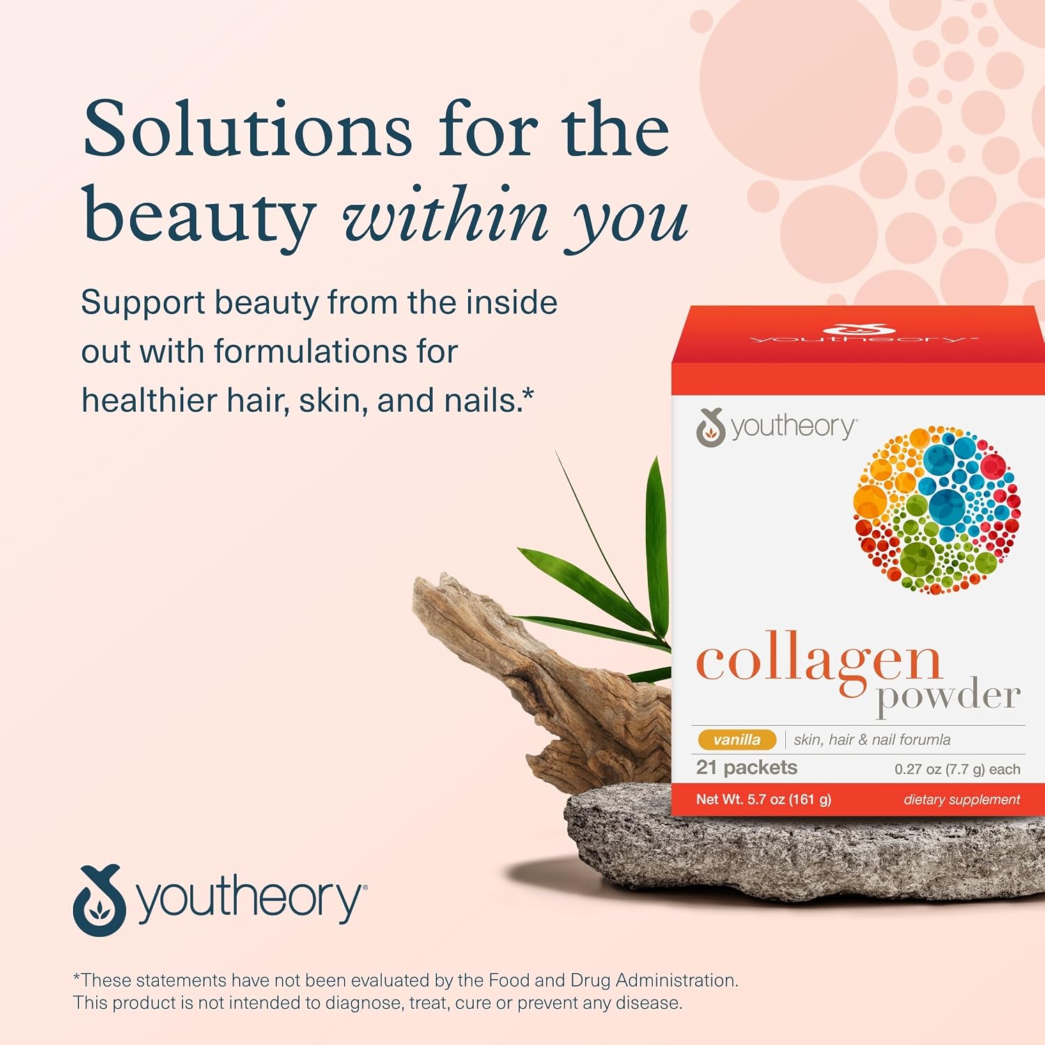 Youtheory Collagen Powder, 20g, Unflavored, 10 oz, 12-Day Supply