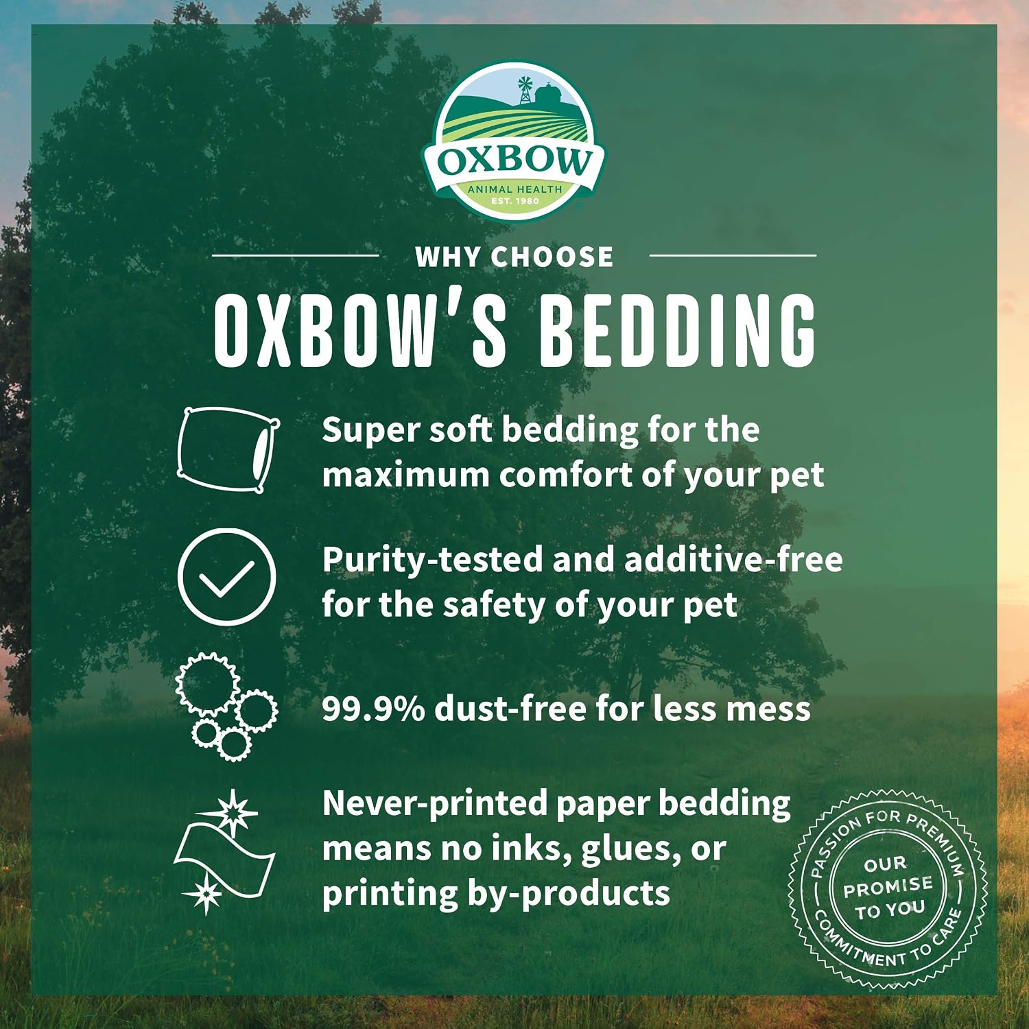 Oxbow Small Animal Bedding, Hamster, Guinea Pig, Rabbit, White, USA, 36 L | Pure Comfort, Hamster Bedding, Guinea Pig Bedding, Low Dust, Virgin Paper, Litter Box, Bunny, Rats, Gerbils, Chinchillas