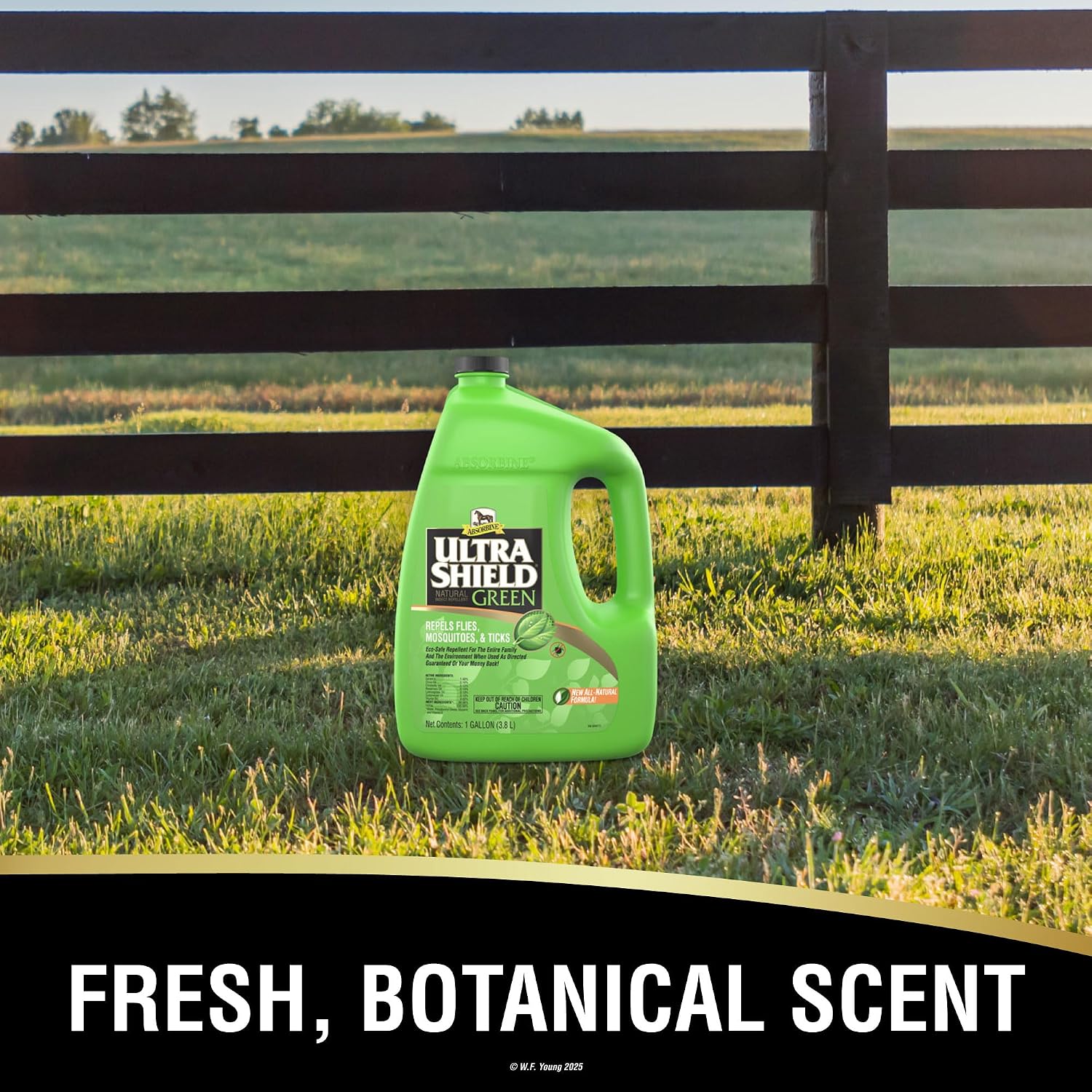 Absorbine UltraShield Green Natural Insect Repellent, 128 fl oz Gallon | Use on Horses & Dogs, Botanical Essential Oils, Daily Use, Repels 70+ Species Including Flies, Mosquitoes, Gnats & Ticks