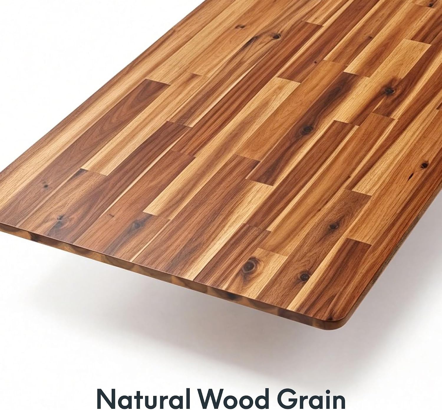 FLEXISPOT Acacia Solid Wood 55"x28" Butcher Block Desktop, Walnut | Acacia Solid Wood, Thick Beveled Edge, For Standing Desk, Office Table, Workbench, DIY Furniture Projects