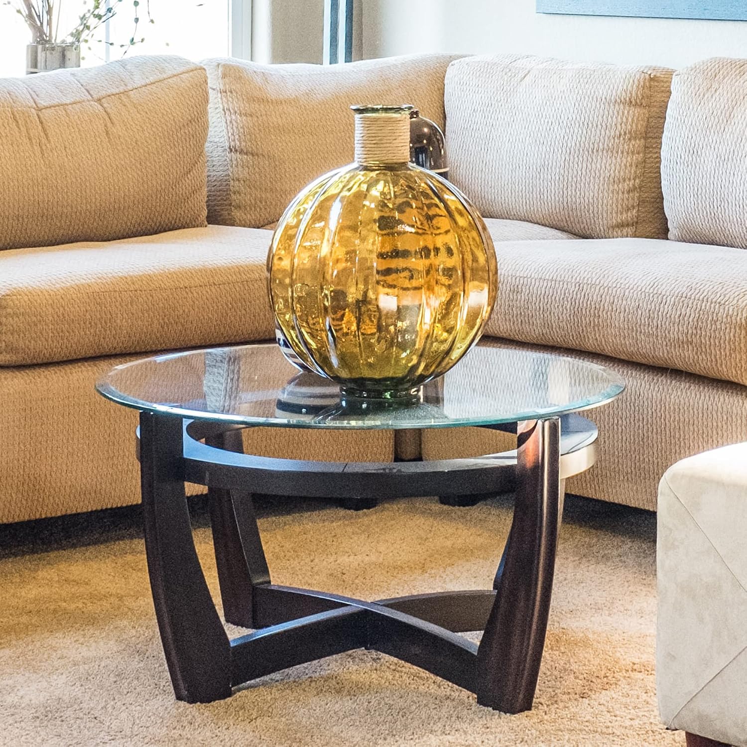 22 Inch Round Tempered Beveled Polished Edge Glass Table Top -1/2” Thick Round Glass Table Top–Heavy Duty, Dining, Coffee, and Office Tables by Fab Glass and Mirror