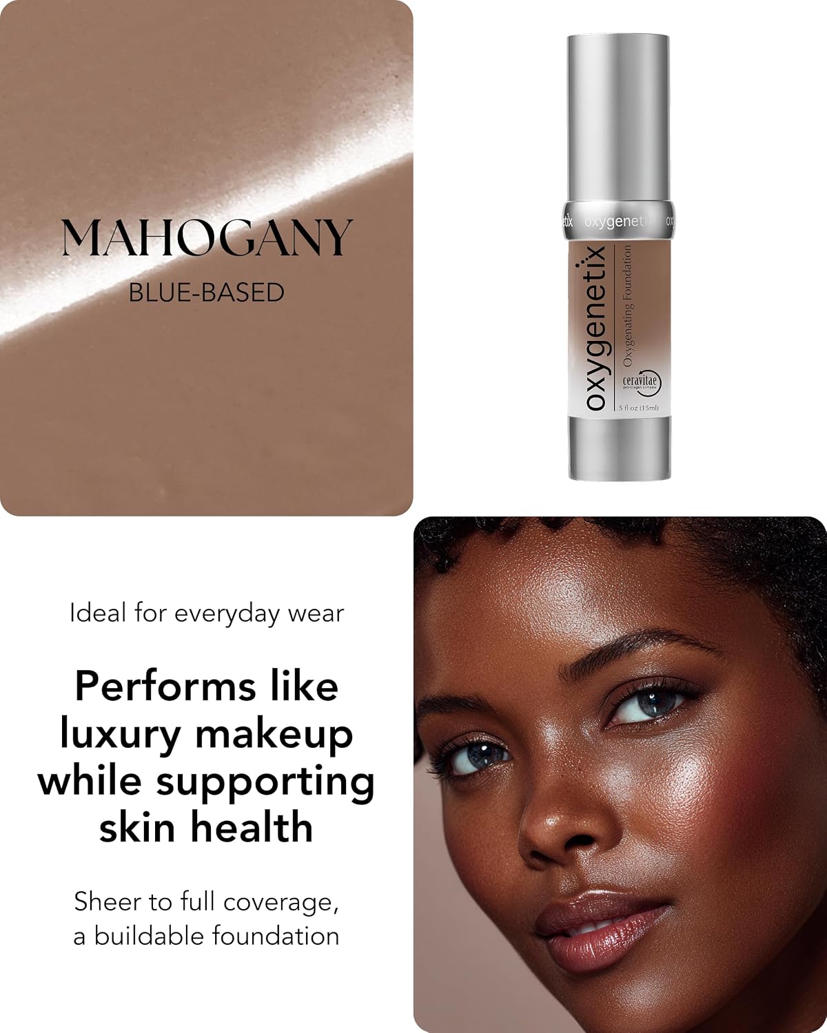 Oxygenetix Oxygenating Foundation – Pearl | Breathable Makeup, Buildable Coverage with Weightless Feel, Longwear Foundation, Safe for Sensitive or Laser-Treated Skin