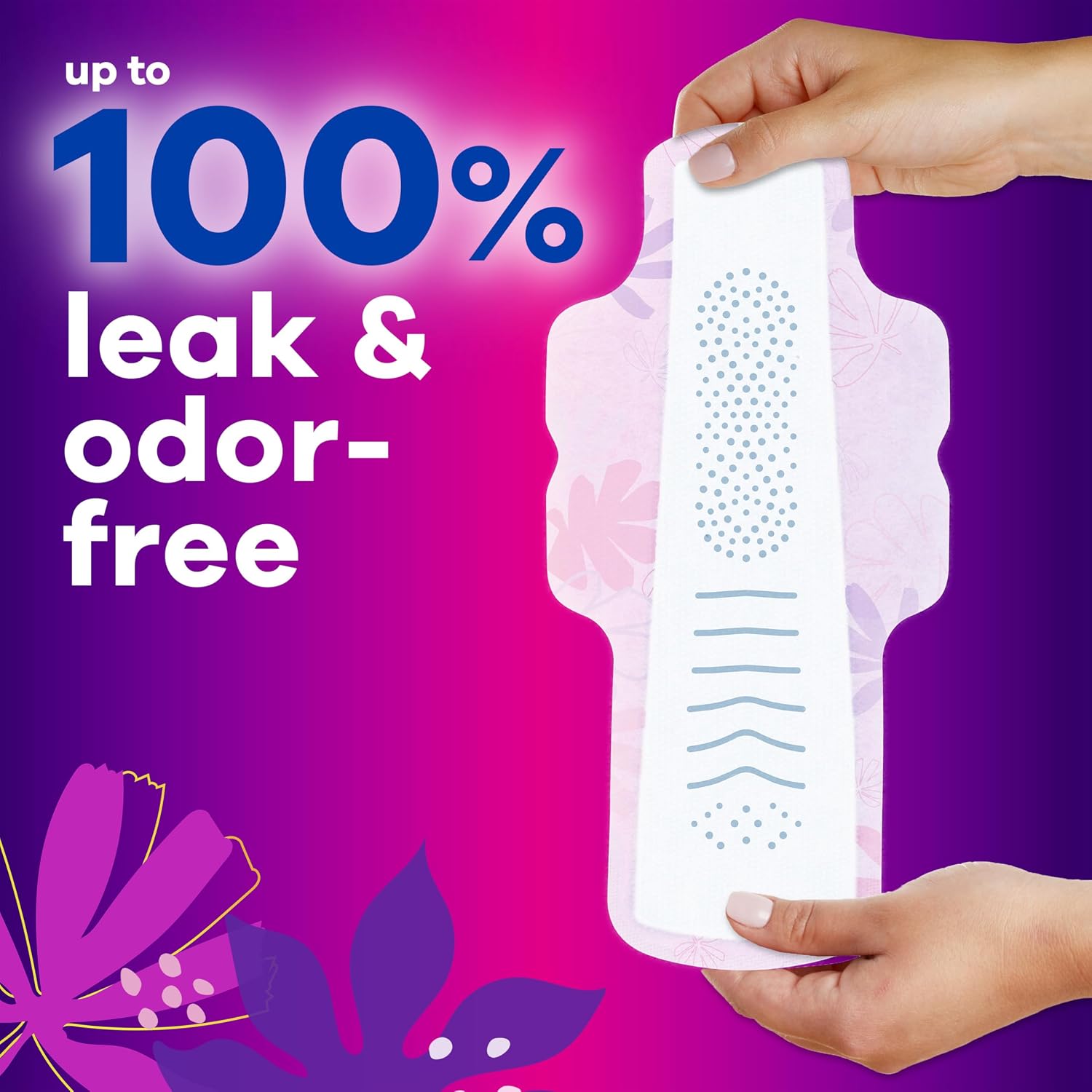 Always Radiant Feminine Pads for Women, Flexfoam Pads with Wings, Size 4, Overnight Absorbency, Lightly Scented, 60 Count (3 Packs of 20)
