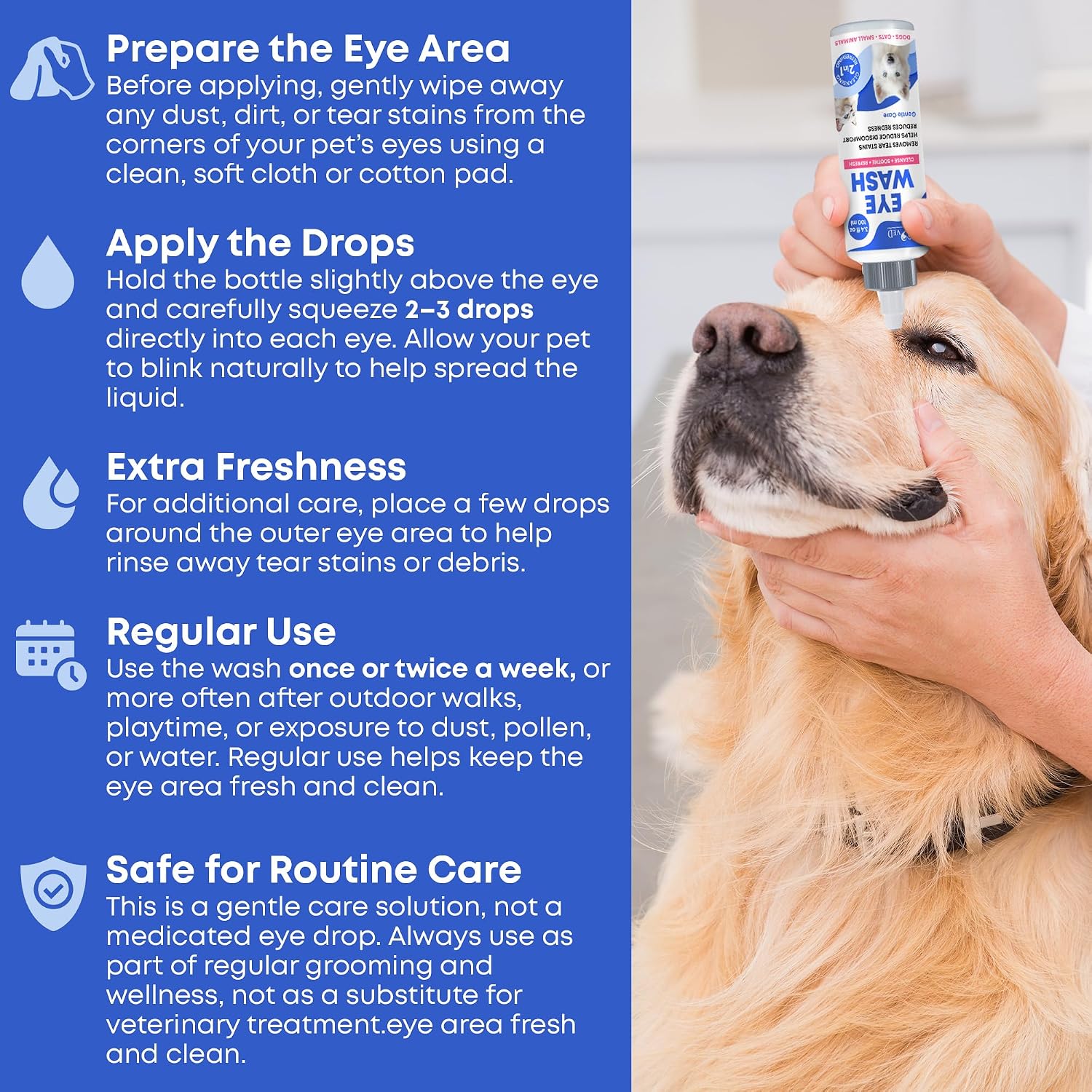Dog Eye Drops & Eye Infection Treatment for Dogs and Cats – Soothe Infection & Allergy, Relieve Dry Eyes & Pink Eye