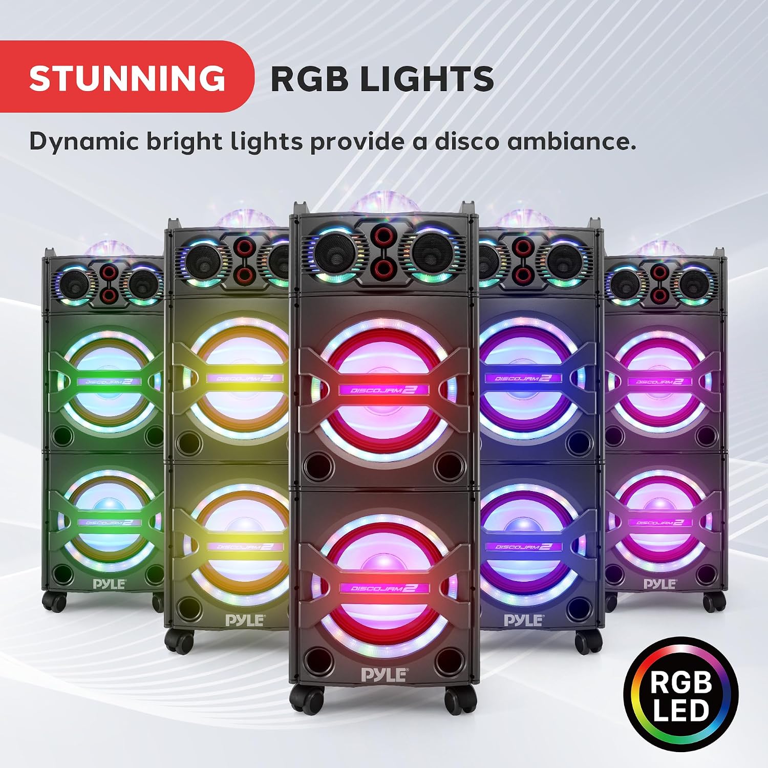 Pyle Wireless Active PA Speaker System - 1000W Portable High Powered Bluetooth Compatible Outdoor Sound Speaker w/ USB SD MP3 FM Radio AUX RCA LED DJ Lights - 35mm Stand Mount, Remote