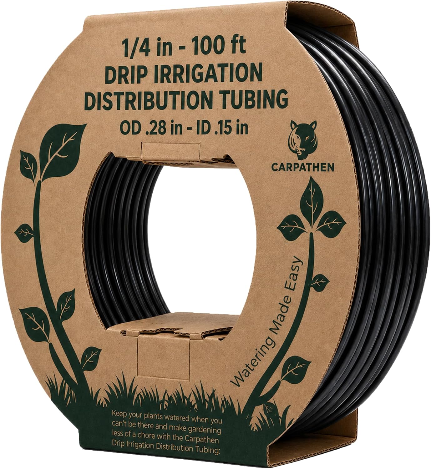 CARPATHEN 1/4" Irrigation Tubing Parts for Drip Irrigation Watering System
