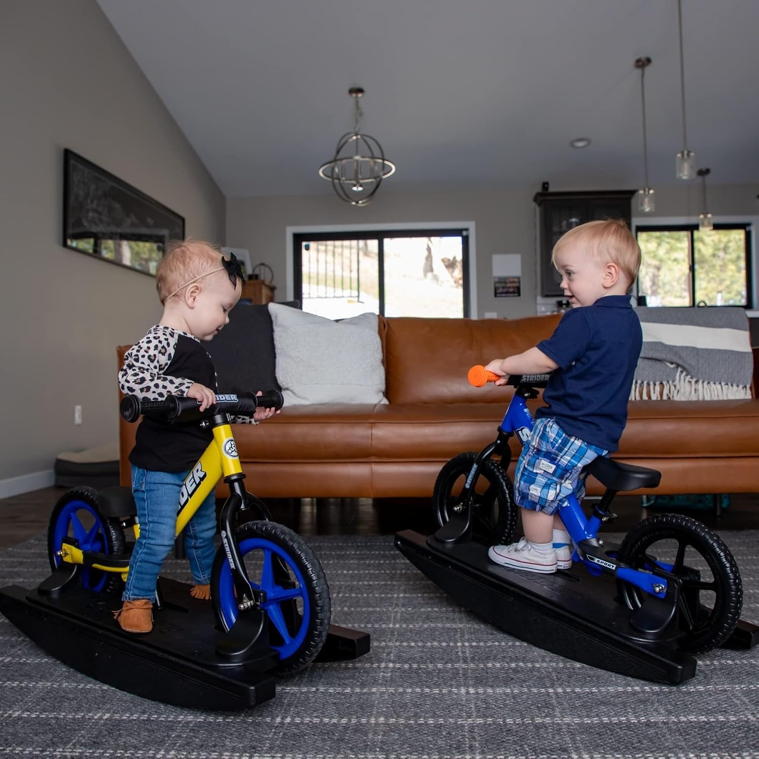Strider Sport 2-in-1 Rocking Bike, Ages 6 Months–4 Years | For 12 Model, Converts Baby Rocking Toy to Toddler Balance Bike, Tool-Free Adjustments, Wide and Stable Base, Durable Plastic
