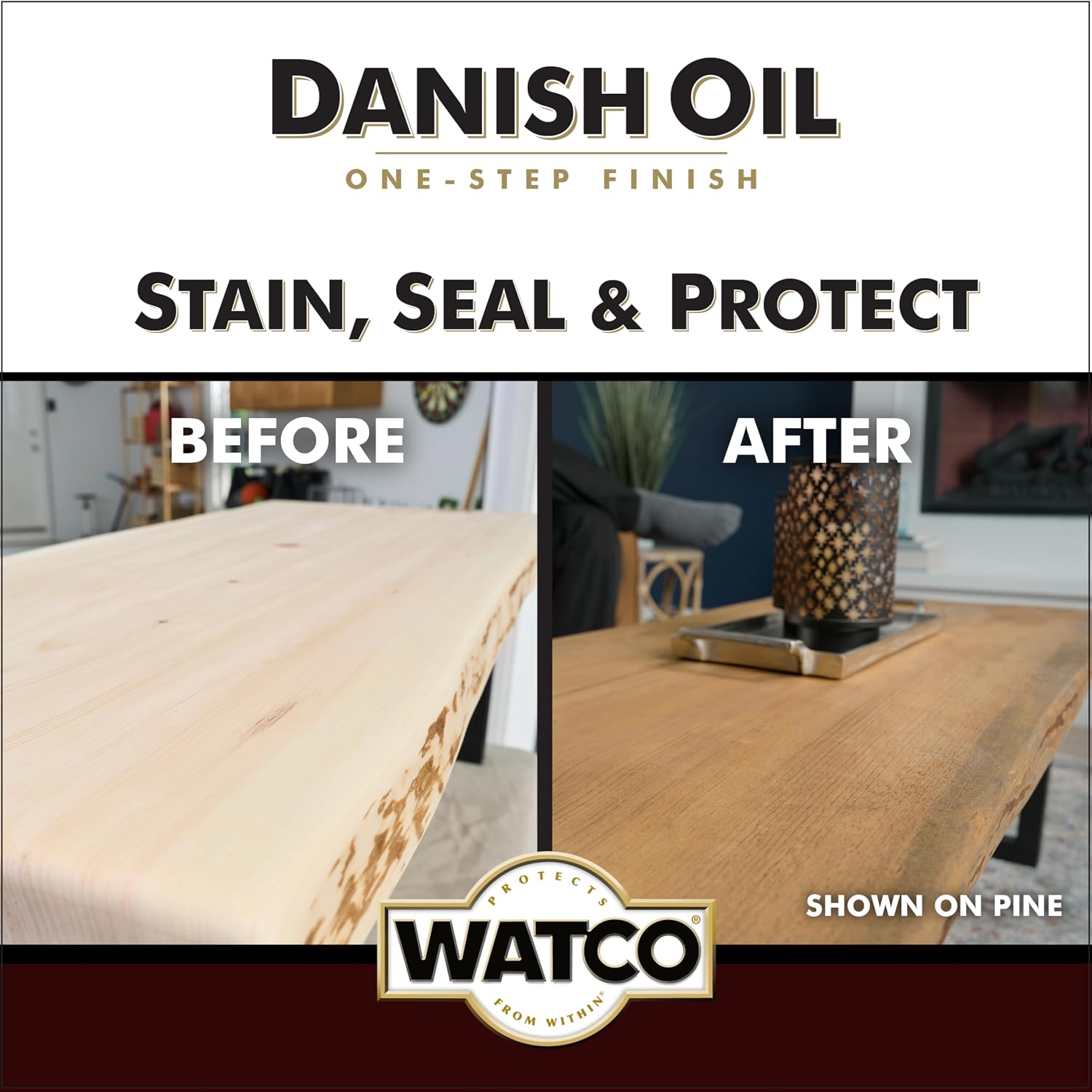 Watco 65351 Danish Oil Wood Finish, Pint, Black Walnut