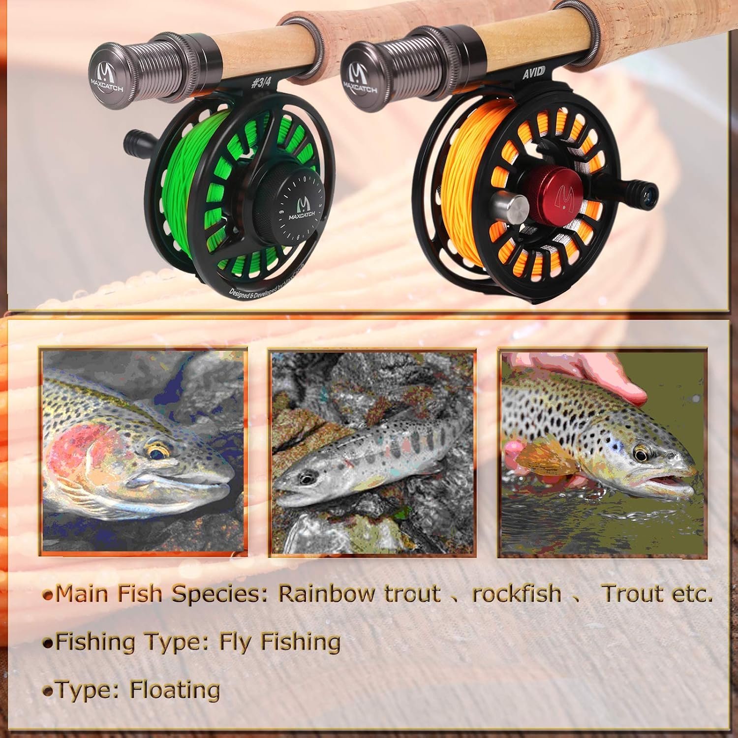 Maxcatch Fly Line Floating Shooting Line/Running Line with Front Loop, 20LB/30LB, .026’’ .032’’ .037’’ .042’’
