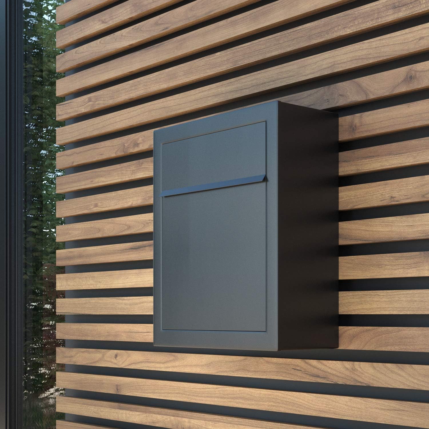 Base by Bravios - Contemporary Designer Mailbox in Powder-Coated Black