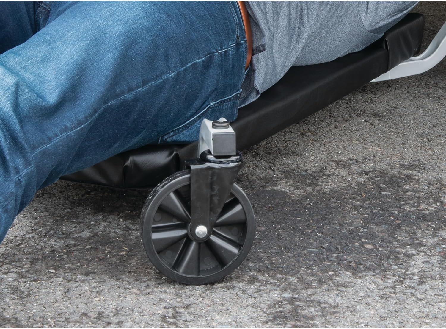 Performance Tool W85014 38 in. Low-Profile Automotive Mechanics Creeper | Oversized x-frame low profile creeper with 2-inch extra cushion padding. 5-inch jumbo swivel casters. 300 lb. capacity