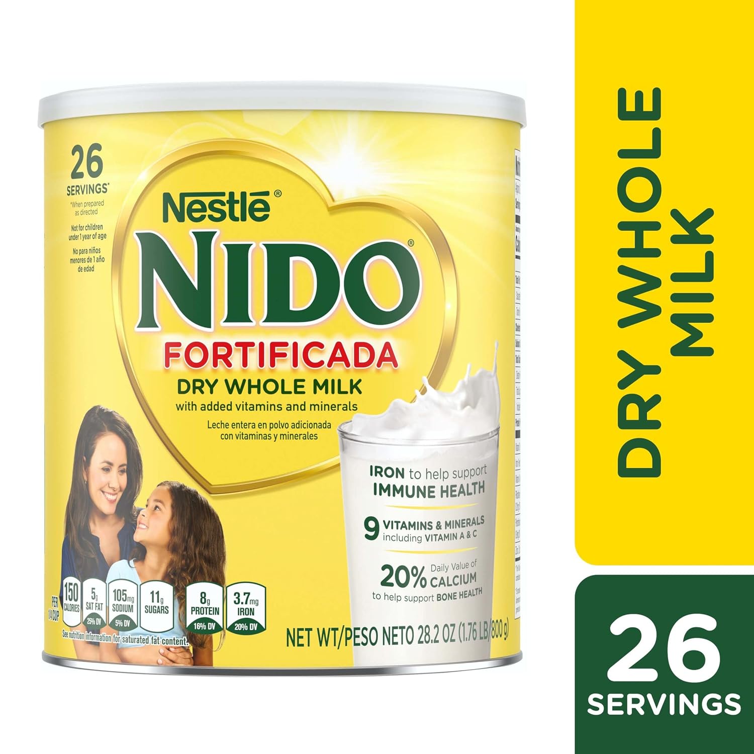 Nestle Nido Fortificada Whole Milk Powder, 28.1 Oz