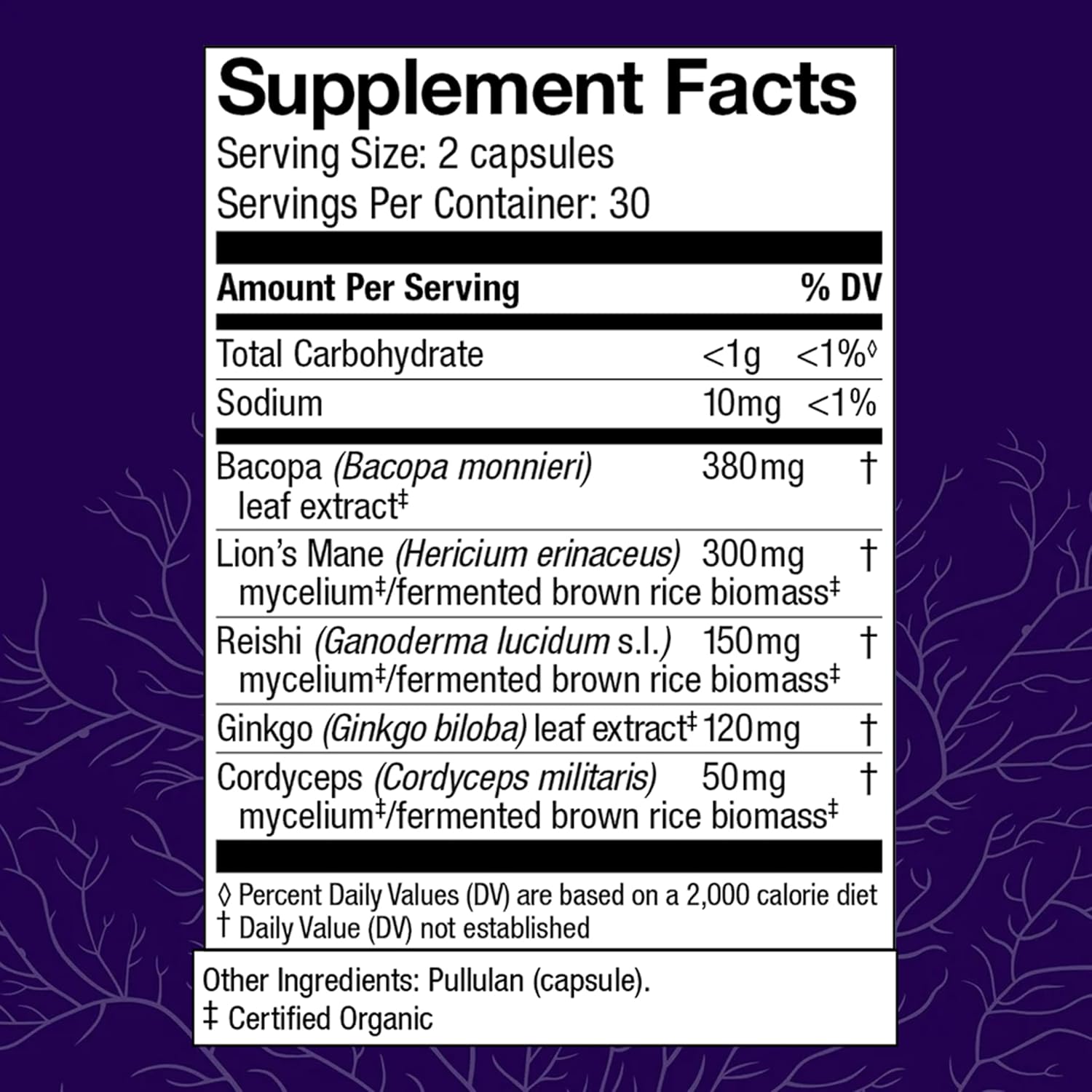 Host Defense MycoBotanicals Brain* Capsules - Brain Support Supplement with Lion's Mane, Reishi & Cordyceps Mushroom - Herbal Supplement for Memory & Focus Support - 60 Capsules