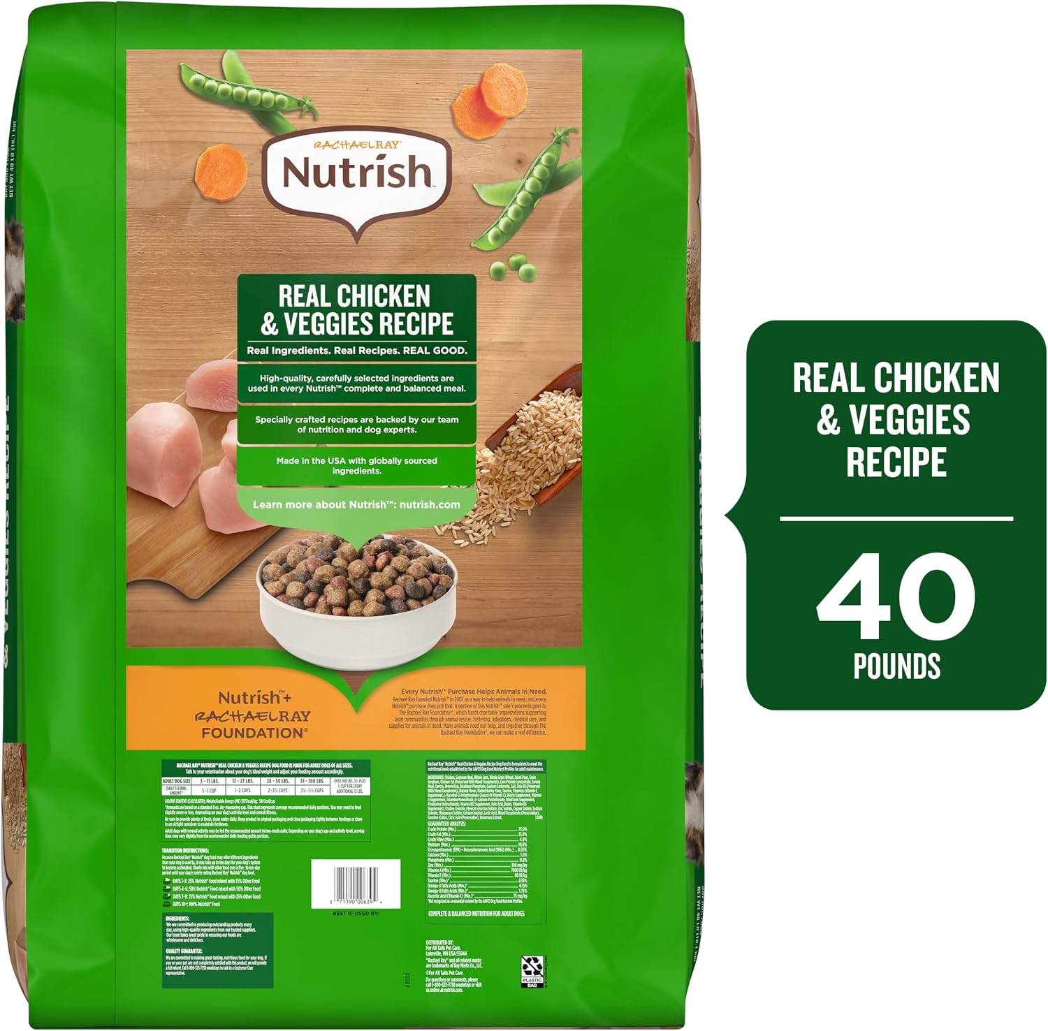 Nutrish Dry Dog Food, Real Chicken & Veggies, 28 lb. Bag (Rachael Ray)