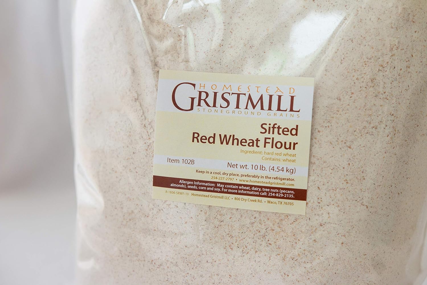 Homestead Gristmill — Non-GMO, Chemical-Free, All-Natural Stone-ground Sifted Red Wheat Flour (10 lb)