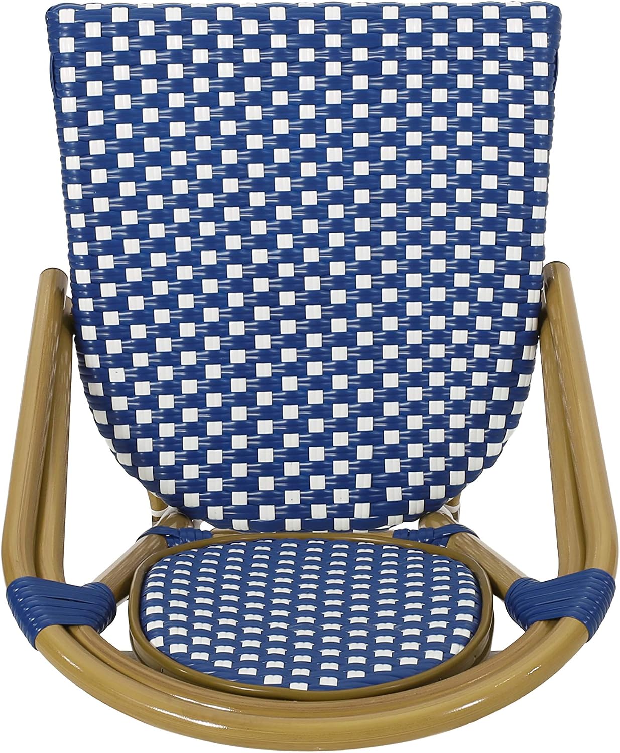 Christopher Knight Home Gwendolyn Outdoor French Bistro Chairs (Set of 4), Black + White + Bamboo Print Finish