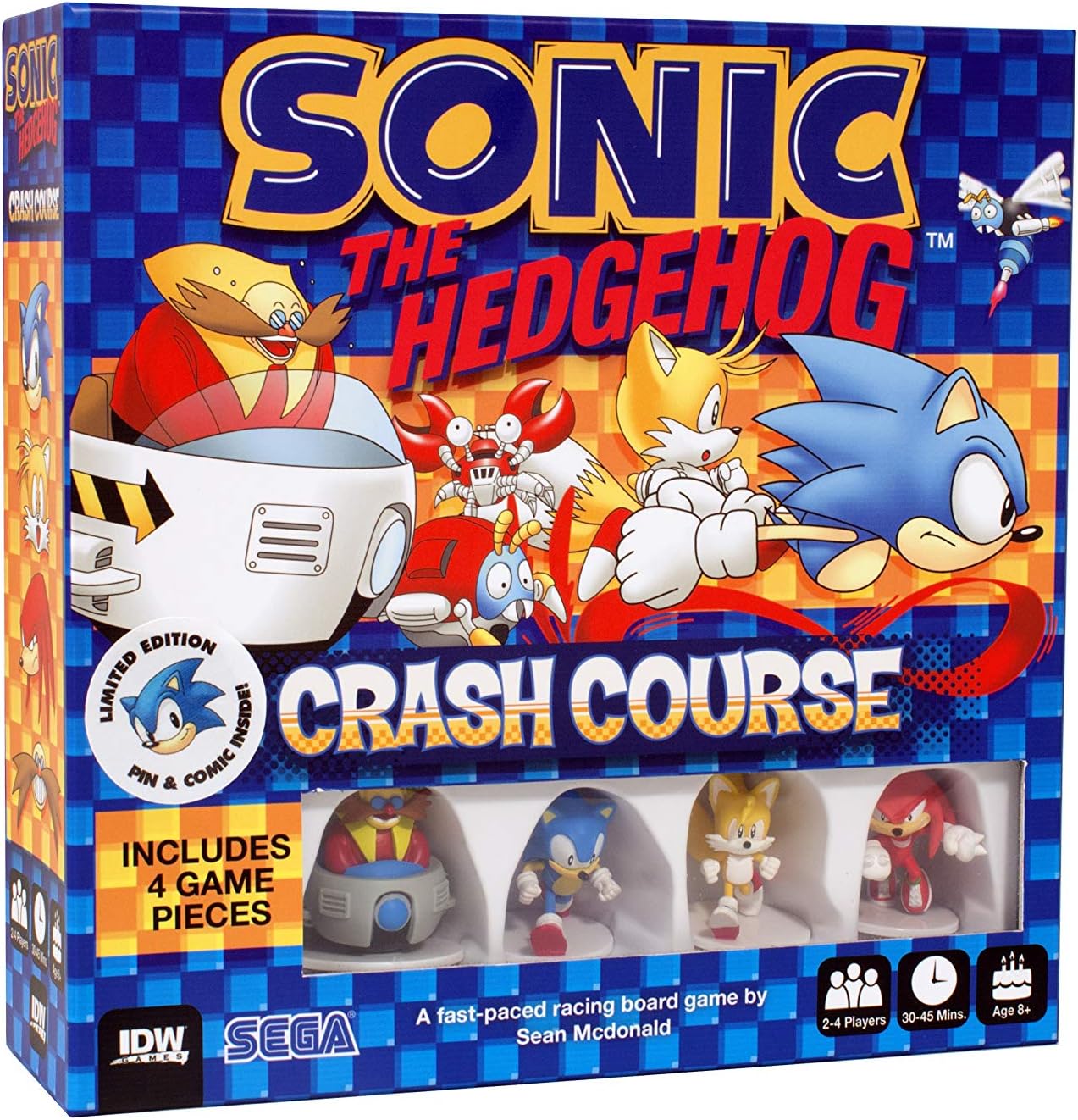 Sonic the Hedgehog Crash Course by IDW Games | Fast-Paced Racing with Build-As-You-Play Track | Chaos Emeralds and Pre-Painted Miniatures | 2-4