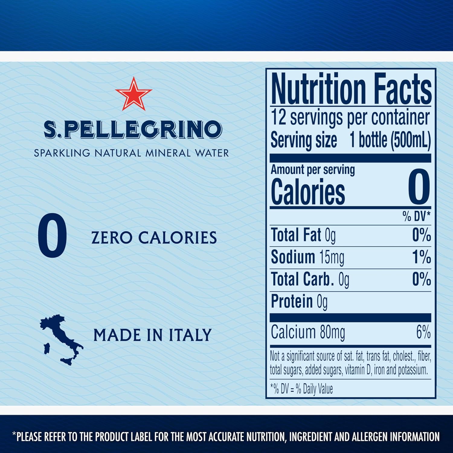 S.Pellegrino Sparkling Natural Mineral Water, Plastic Bottles, 16.9 Fl Oz (Pack of 12)