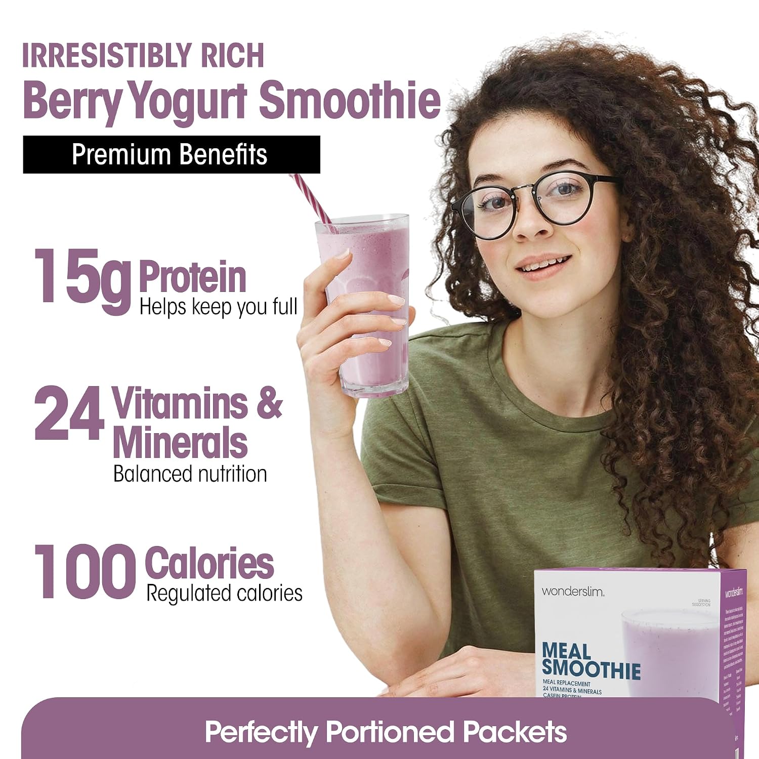 WonderSlim Protein Meal Replacement Shake – 15g Protein, 24 Vitamins & Minerals, Low Carb, Low Calorie, Gluten Free – Meal Replacement Drink for Weight Management, 7 Count Packets (Dark Cocoa Cream)
