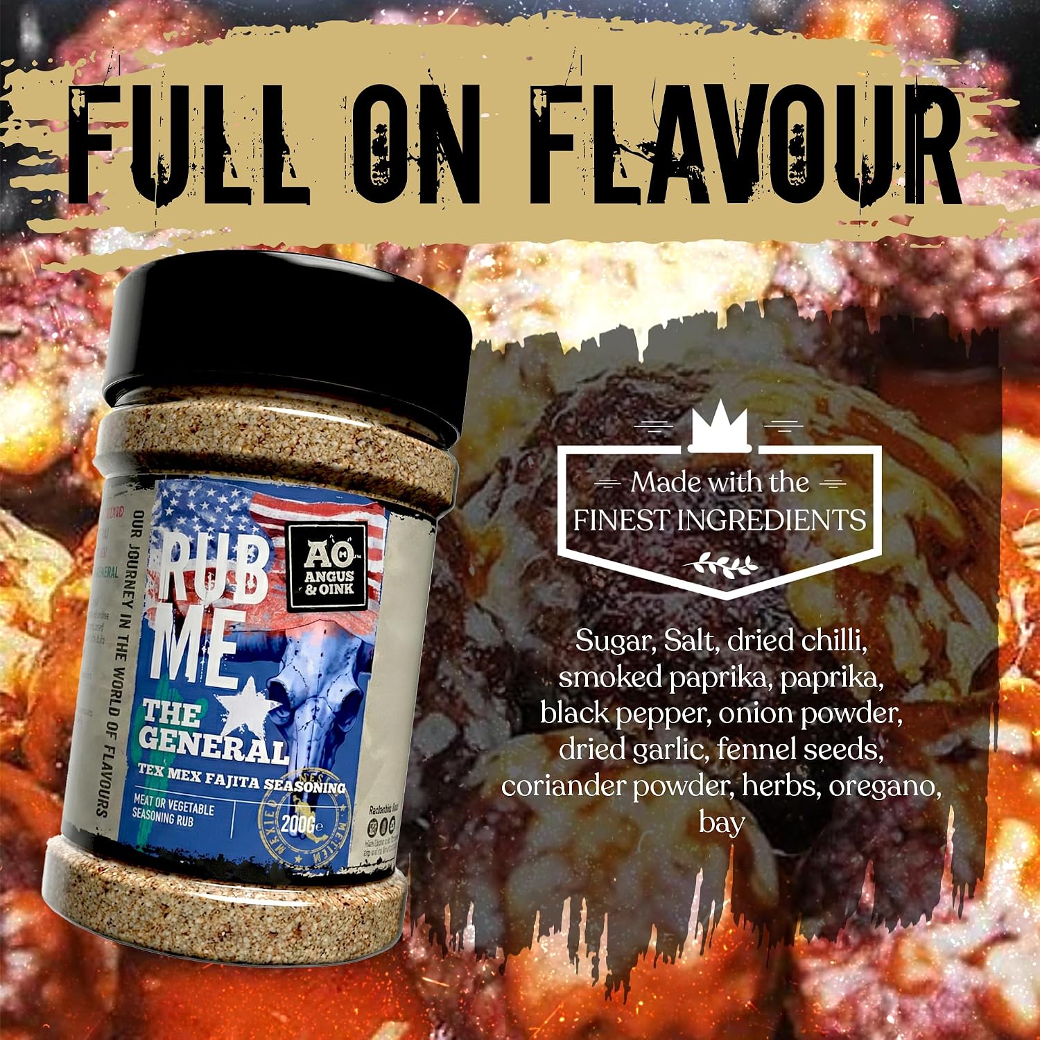 Angus & Oink | Dirty Cow Beef BBQ Rub | Bold Flavour for Brisket & Beef Ribs | Perfect for Low & Slow BBQ | Coffee-Infused Bark Maker | Gluten-Free | 220g
