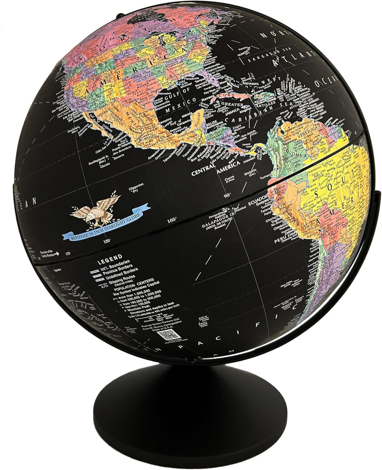 Replogle Eureka 16 inch desktop globe with up to date antique raised relief map and full swing gyromatic assembly. The beautiful antique ocean product has vast amounts of up-to-date information will pique the interest of any geographical connoisseur of a…