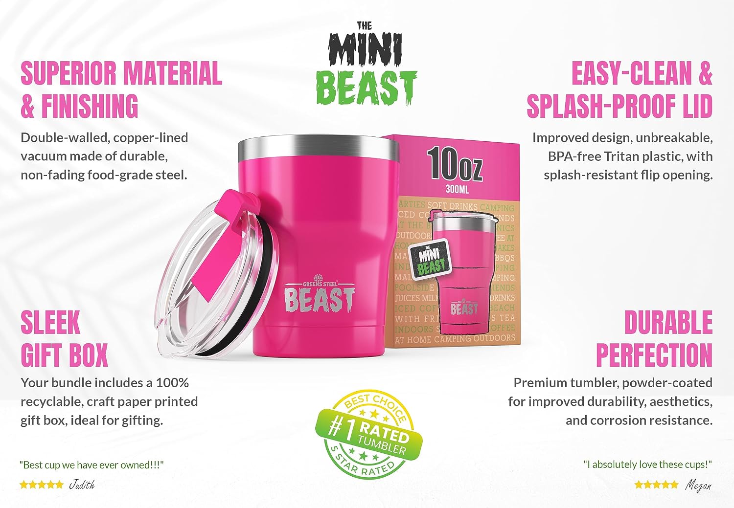 Beast 30 oz Tumbler Stainless Steel Vacuum Insulated Coffee Ice Cup Double Wall Travel Flask (Cupcake Pink)