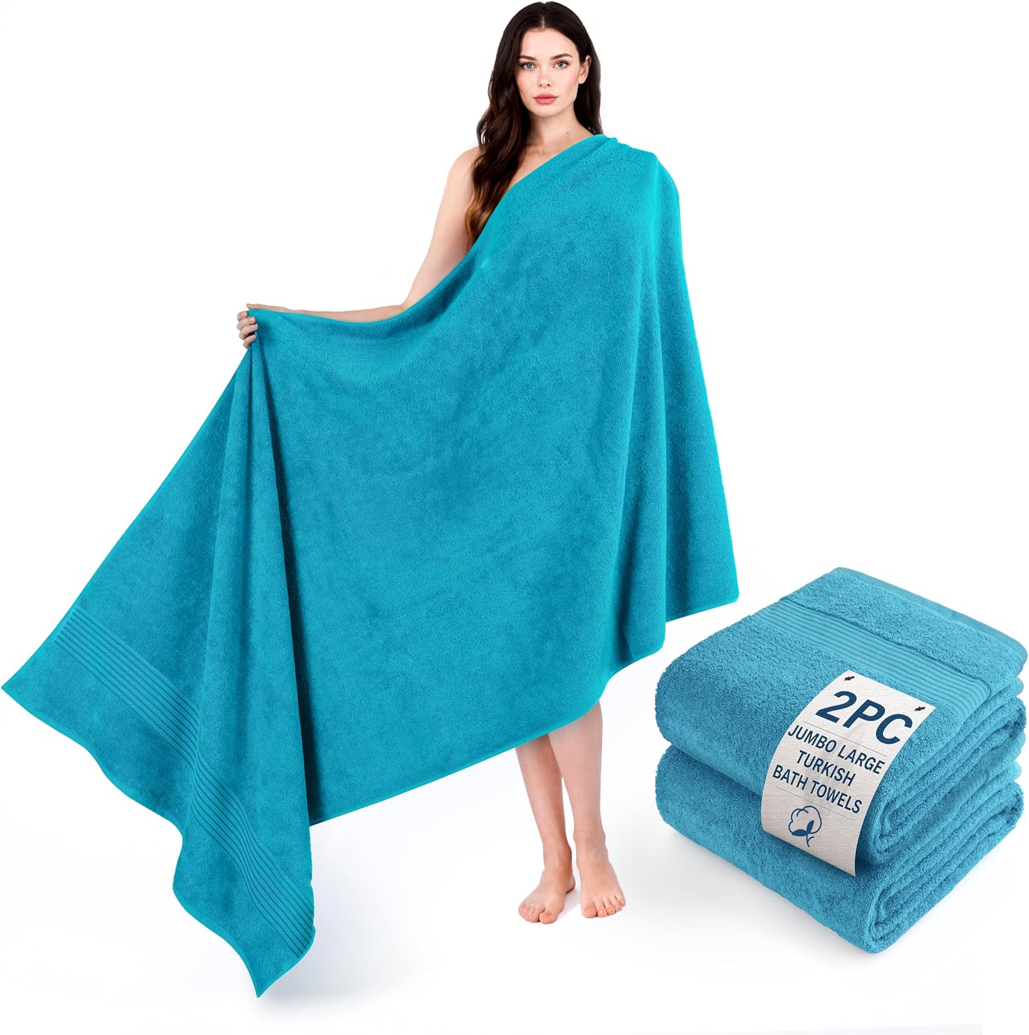 Cotton Paradise Towel Set of 6, 2 Bath Towels, 2 Hand Towels and 2 Washcloths Towels for Bathroom Sets, Smoke Gray
