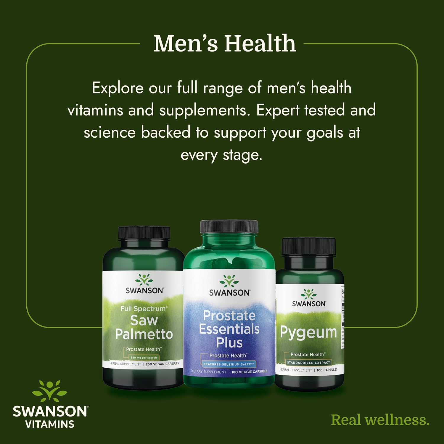 Swanson Prostate Essentials Plus Herbal Supplement for Men Over 40 Seeking Urinary and Prostate Health (180 Veggie Capsules)