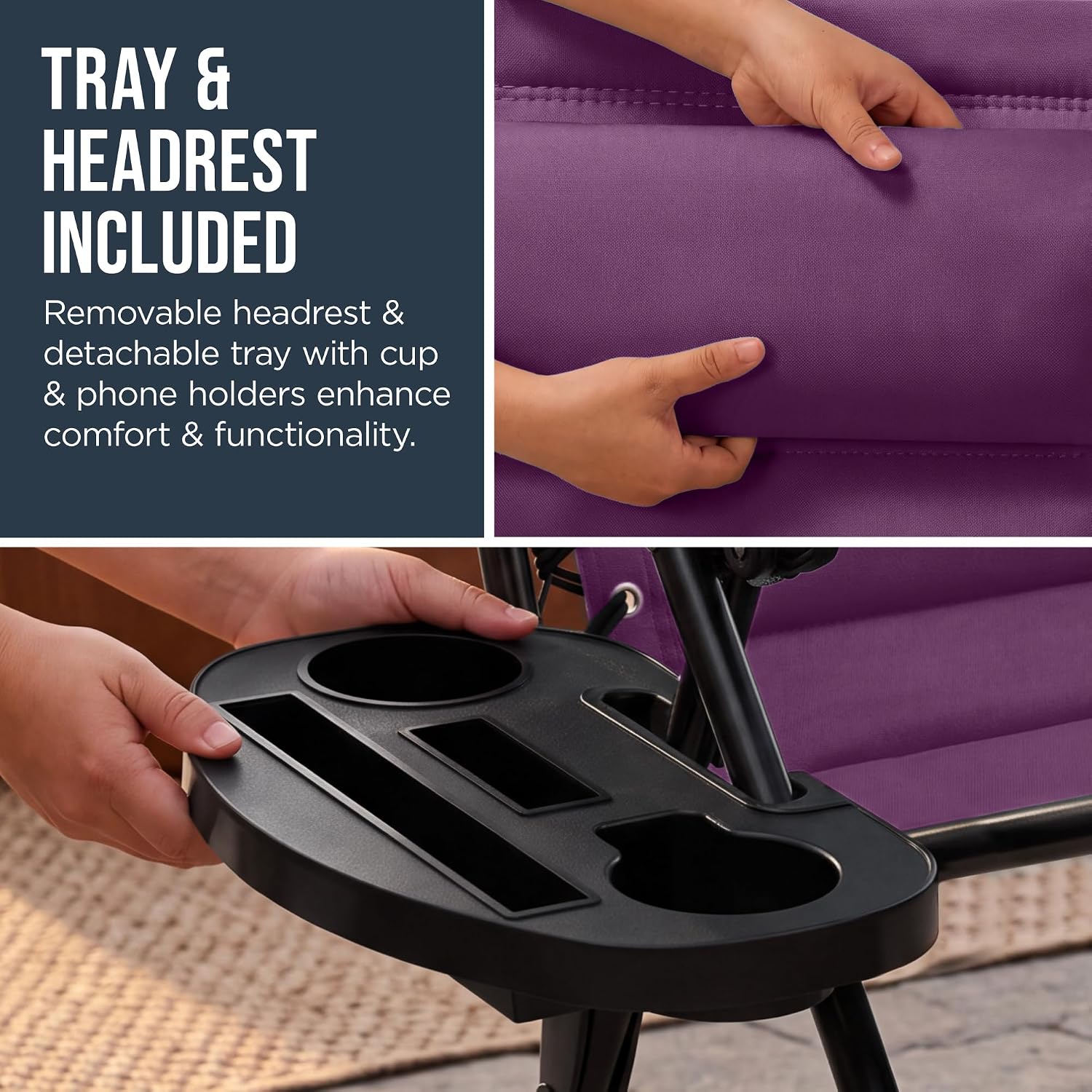 Best Choice Products Oversized Padded Zero Gravity Chair, Folding Outdoor Patio Recliner, XL Anti Gravity Lounger for Backyard w/Headrest, Cup Holder