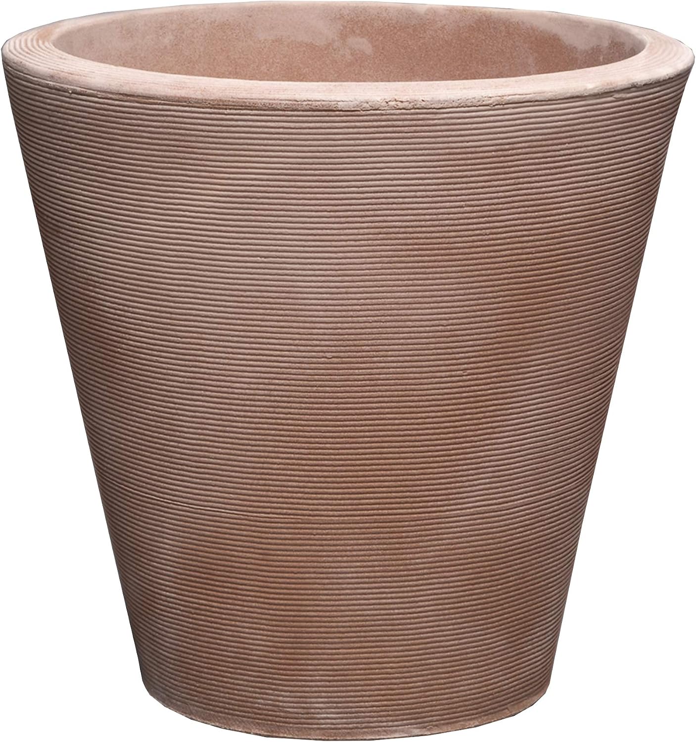 Crescent Garden Madison Planter– Weather-Resistant, Double Walled Indoor/Outdoor Plant Pot with Drain Hole – Durable All-Season Flower Container, 14" W (Cloud White)