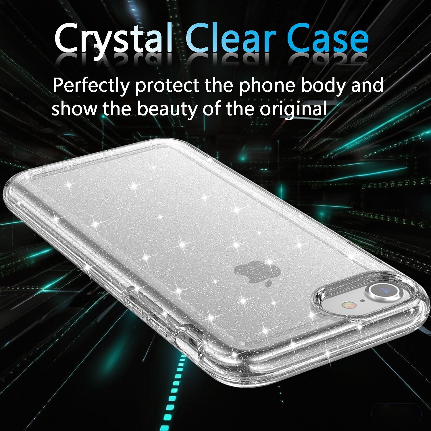 TENOC Phone Case Compatible with iPhone SE (2nd 2020 and 3rd 2022 Generation) & iPhone 7 & iPhone 8, Clear Case Shockproof Protective Bumper Slim Cover for 4.7 Inch