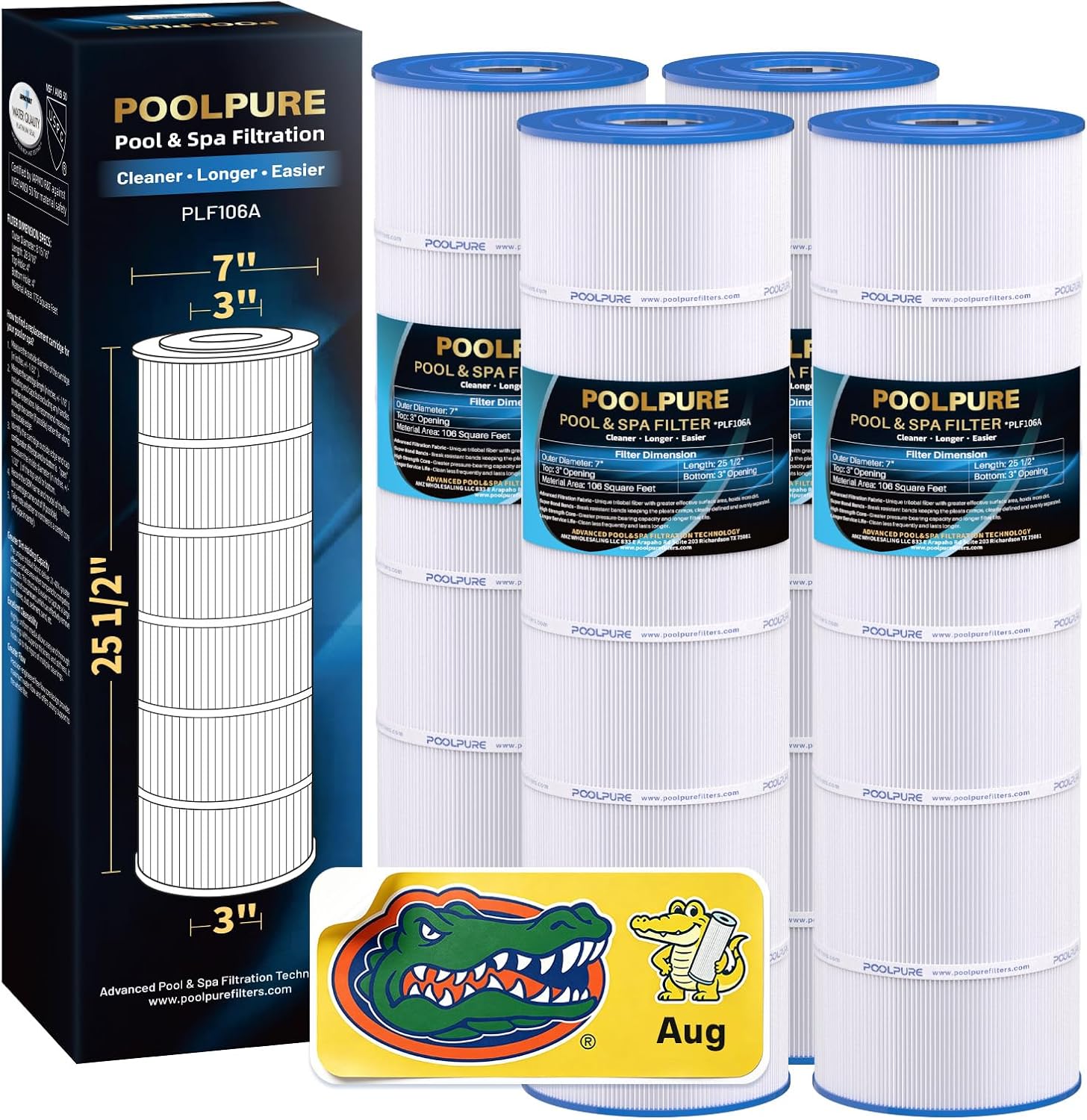 POOLPURE C4030 Pool Filter Replaces Hayward CX880XRE, Pleatco PA106, 4-Pack