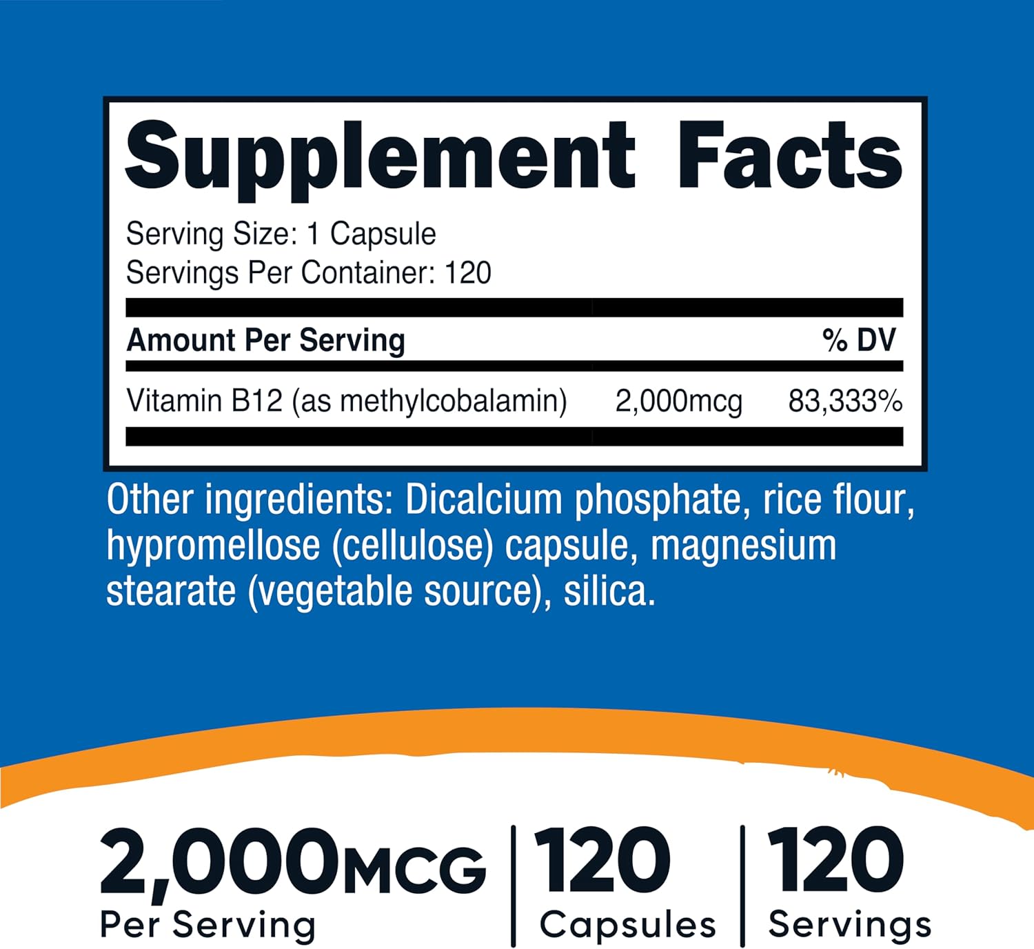 Nutricost Vitamin B12 (Methylcobalamin) 2000mcg, 240 Capsules, Gluten Free | Vegetarian Caps, GMO-Free, B12 Supplement