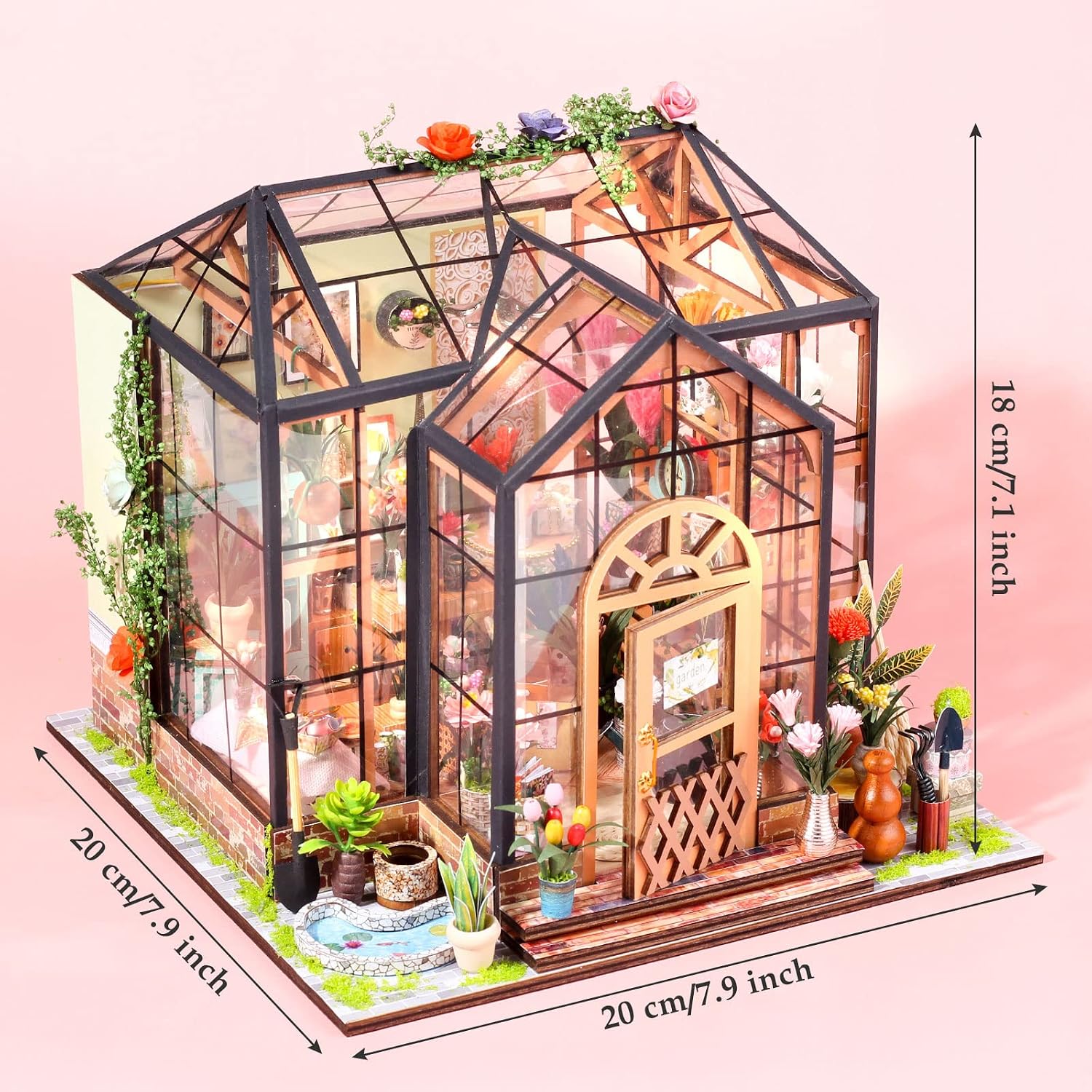 GuDoQi DIY Miniature Dollhouse Kit with Furniture, Tiny House kit 1:24 Scale, Need to Assemble Around 30 Hours