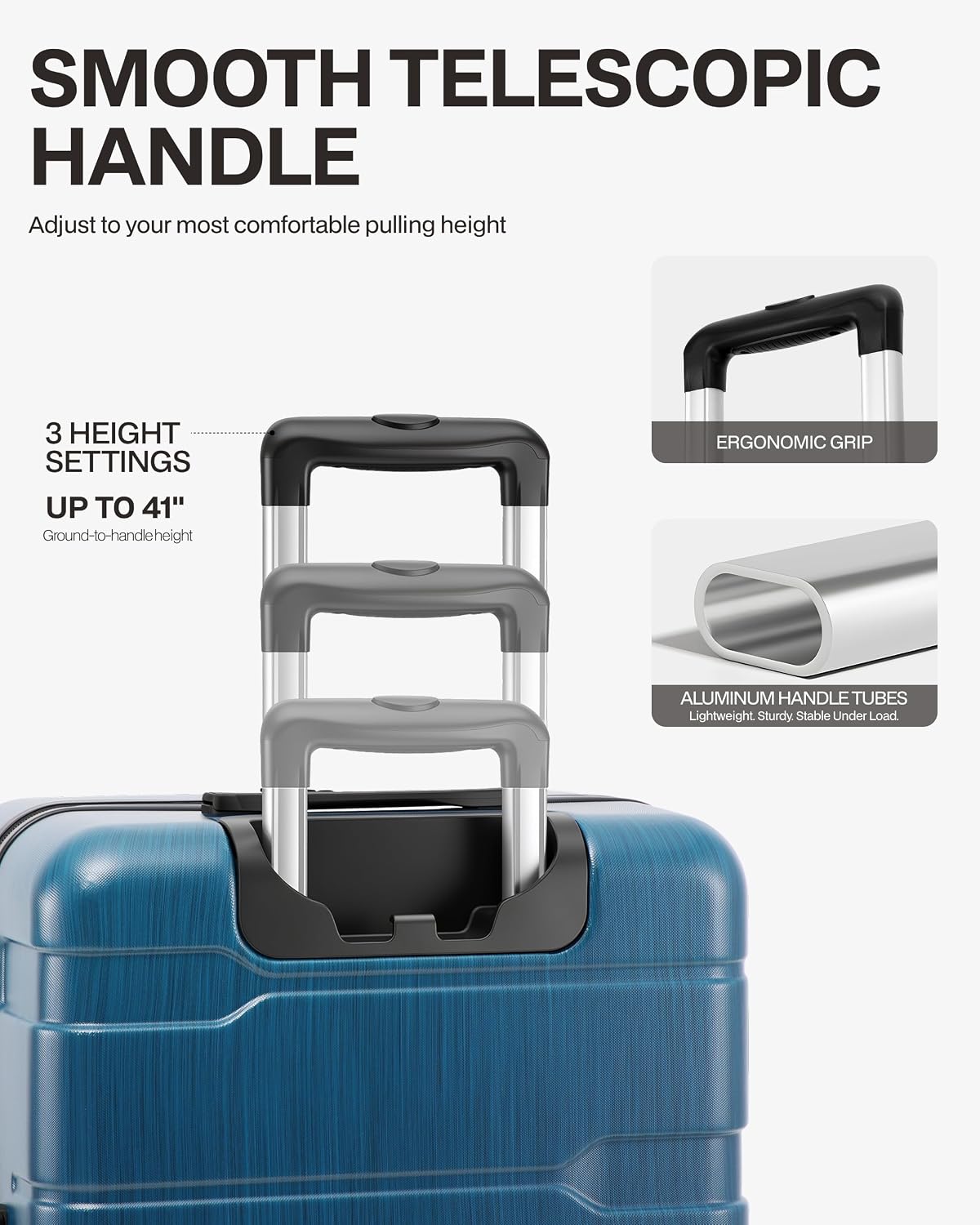 Coolife Medium Checked Luggage Hardside Suitcase with Spinner Wheels, 24in | Lightweight ABS+PC, Rolling Travel Suitcase with TSA Lock, Spinner Wheels, Durable Zipper, Charcoal