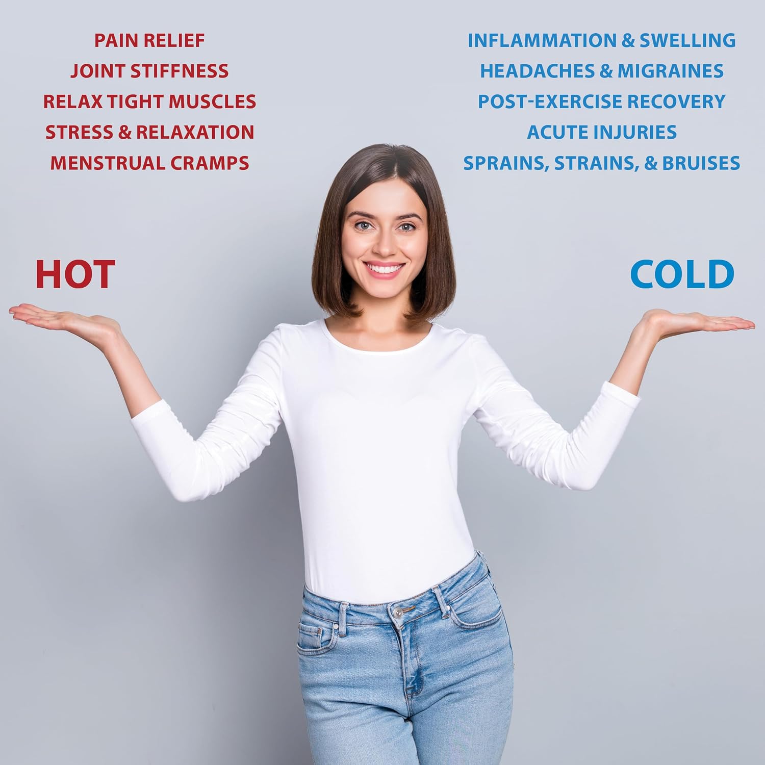 Reusable Hot & Cold Therapy Pack for Knee Back & Shoulder Pain-Trisectional | Flexible reusable therapy pack delivers soothing hot or cold therapy to help relieve pain, swelling, and muscle soreness.