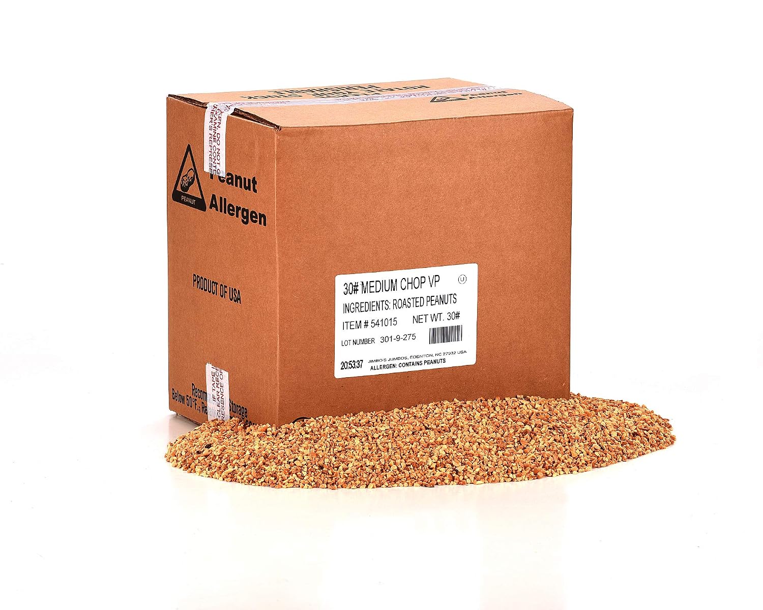 Chopped Peanuts, Granulated, Bulk 30 Pound Box, Dry Roasted & Unsalted Great For Peanut Butter, Toppings, Cooking