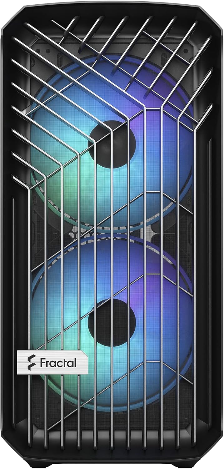 Fractal Design Torrent Compact RGB Black - Light Tint Tempered Glass Side Panels - Open Grille for Maximum air Intake - Two 180mm RGB PWM Fans