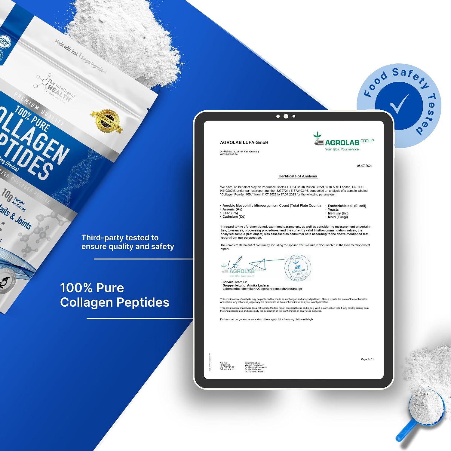 Collagen Peptides Powder, Hydrolyzed Collagen, Type I & III, 45 Servings | Grass Fed, Unflavored, Gluten Free, Keto/Paleo, Skin Support, Hair, Nail, Joints, 10g Servings, 15.9 Oz