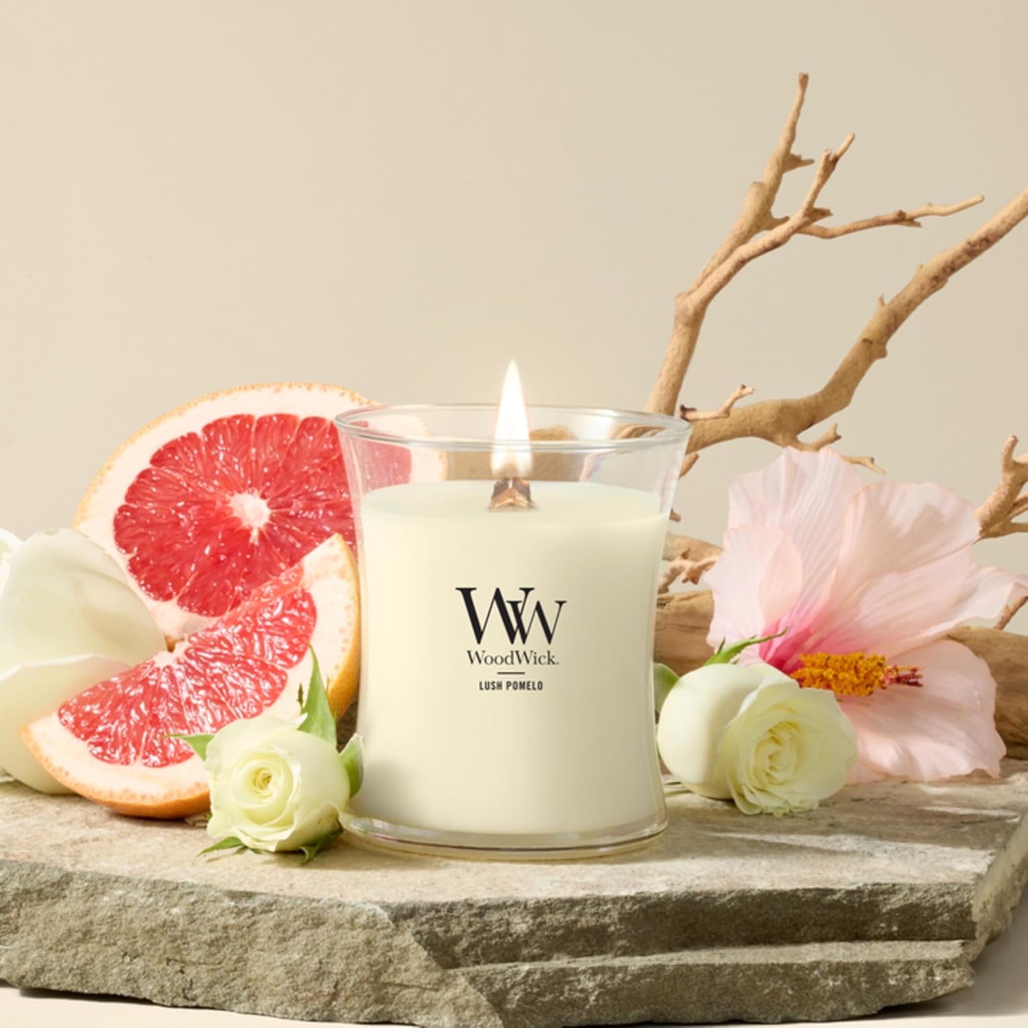 WoodWick Lavender Spa Gifts for Women and Men, 9.7 oz Medium Hourglass Candle with Crackling Wick