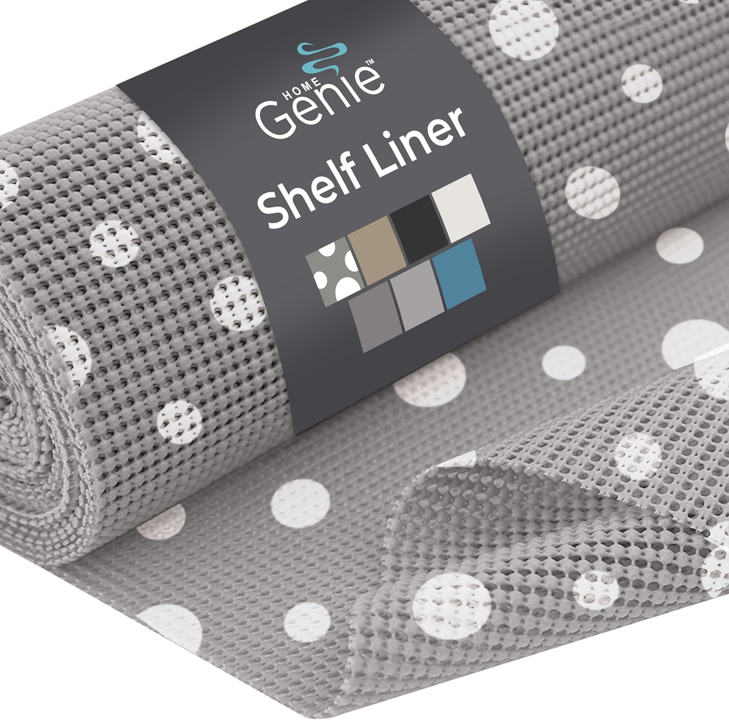 HOME GENIE Shelf Drawer and Cabinet Liner, Non Adhesive, 12x20 Soft Gray