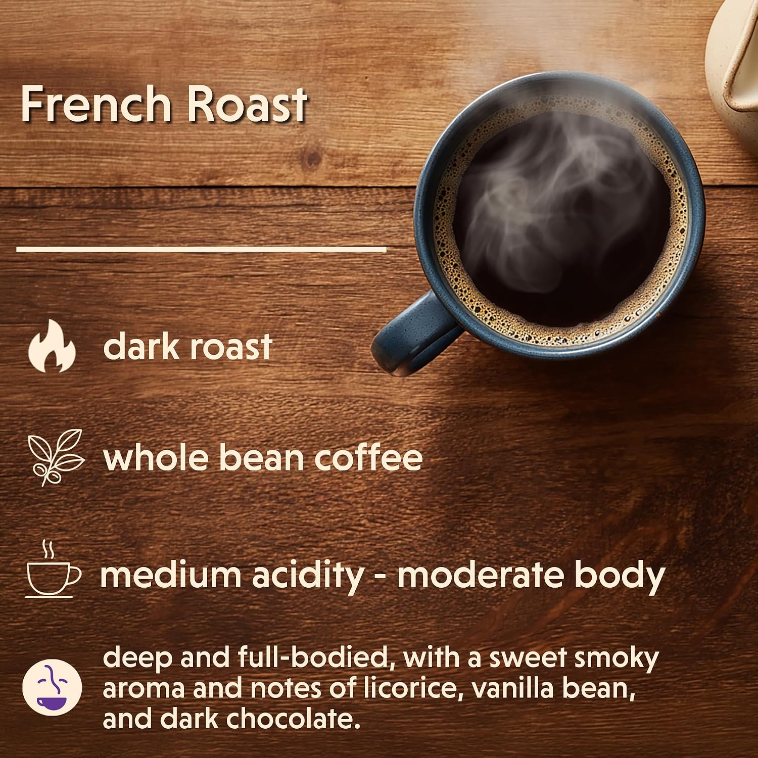 Coffee Bean Direct French Roast, Whole Bean, 5lb Bag | Dark Roast, Bold Blend