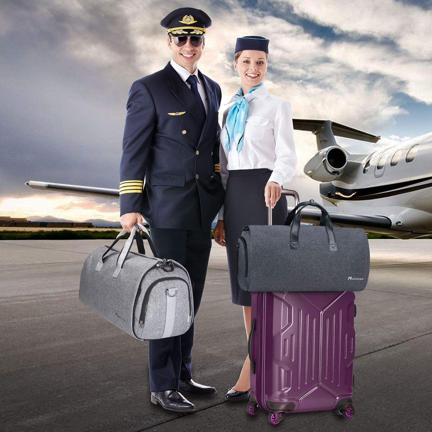 Garment Bags for Travel, 45L Carry on Convertible Garment Duffle bag