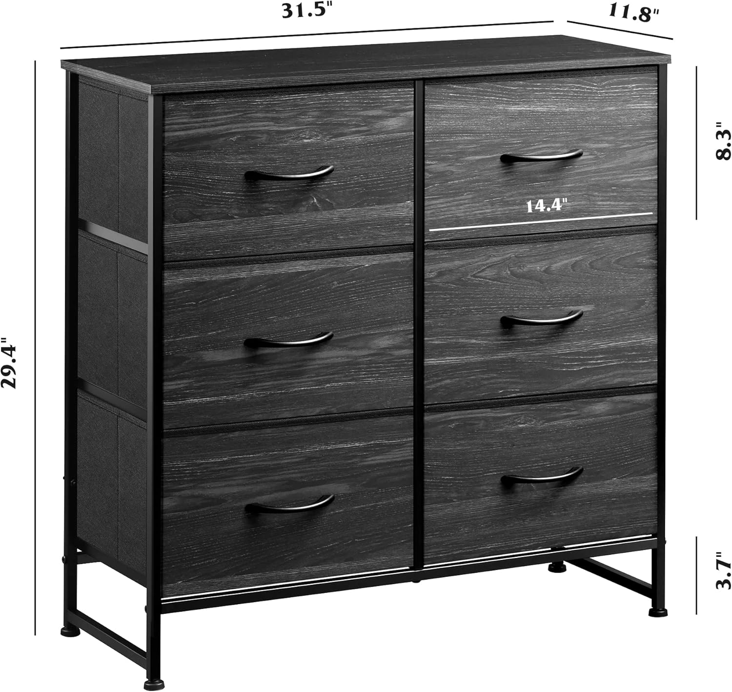 WLIVE Dresser for Bedroom with 6 Drawers, Light Grey