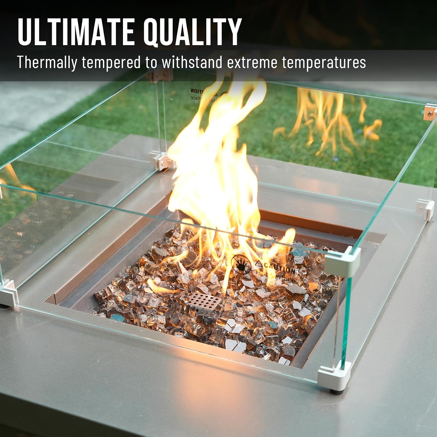 Skyflame 1/4" Pacific Blue Regular Fire Glass for Fire Pit Fireplace