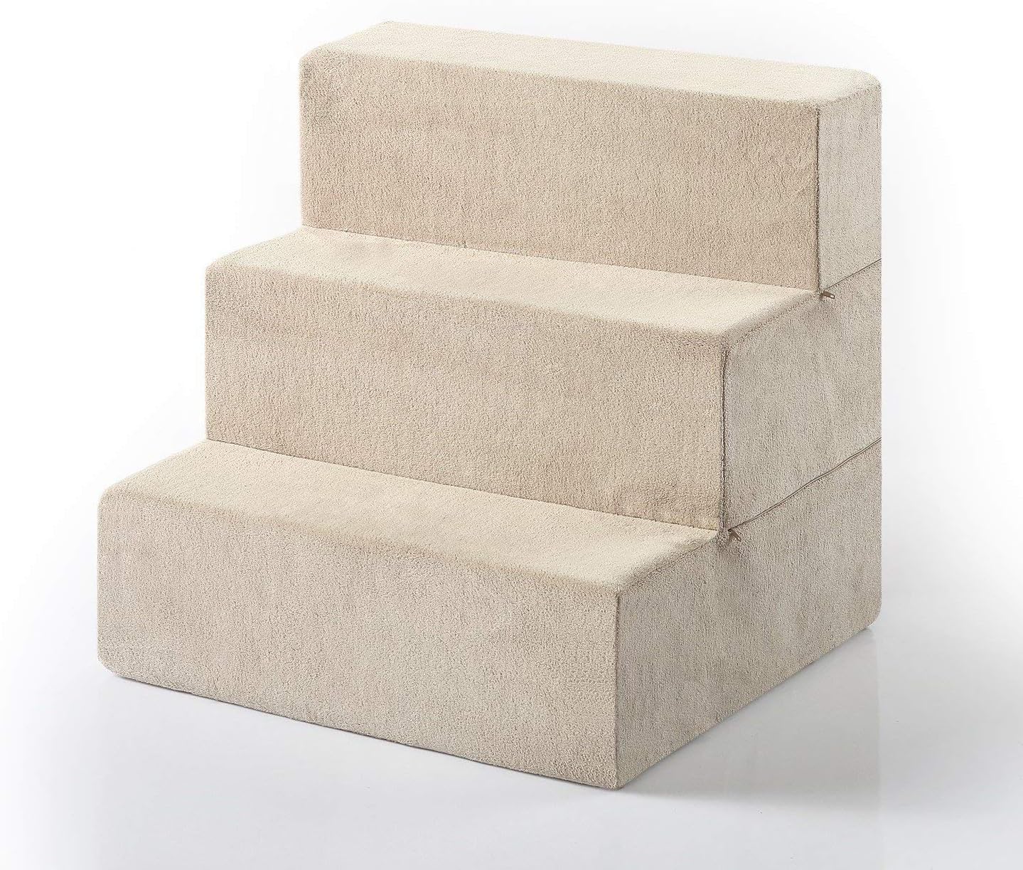 ZINUS Foam 13 Inch 2-Step Step Pet Stairs / Pet Ramp for Cats and Dogs, Extra Small, Beige