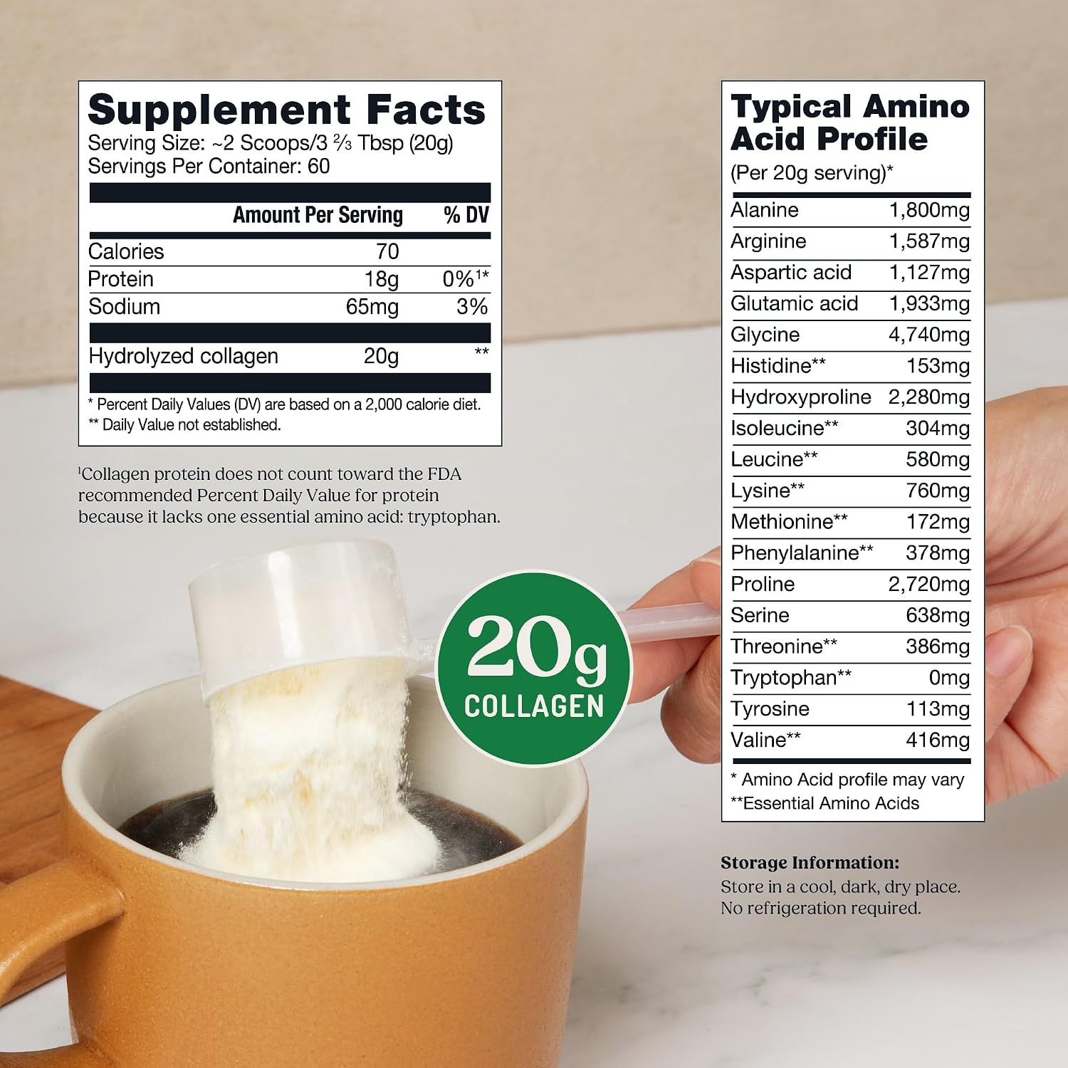 Bulletproof Unflavored Collagen Peptides Protein Powder, 17.6 oz | 20g Grass-Fed Pasture-Raised Collagen Protein and Amino Acids for Skin, Bones and Joints