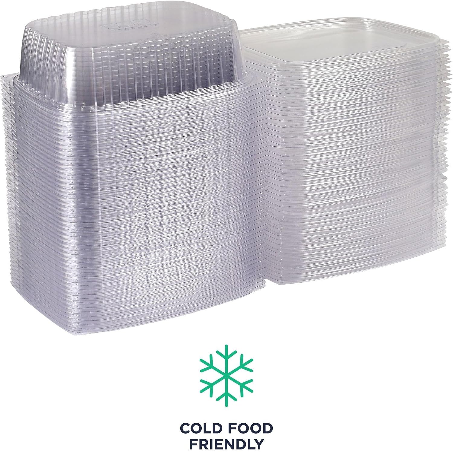 Eco-Products EPRC32 Renewable & Compostable Rectangular Deli Containers - 32oz., 50 Per Pack (Case of 4 Packs), clear